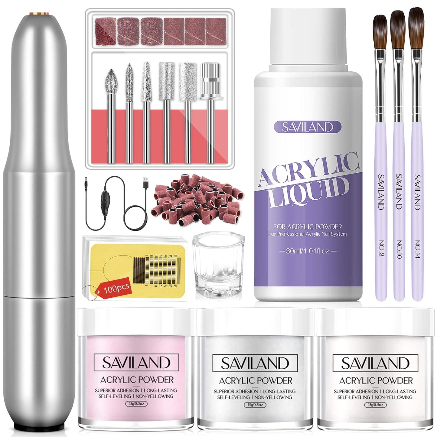 Almond Gel Nail Kit - Complete Nail Drill Set with UV Lamp & 500PCS Tips | DIY Manicure Tools for Home Use