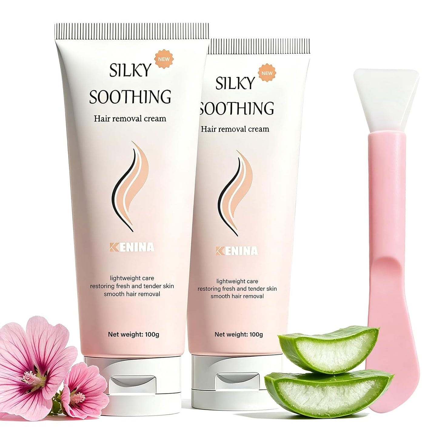 Bikini Hair Removal Cream for Women - Painless Depilatory Cream for Sensitive Skin | 2-Pack with Spatula Applicator