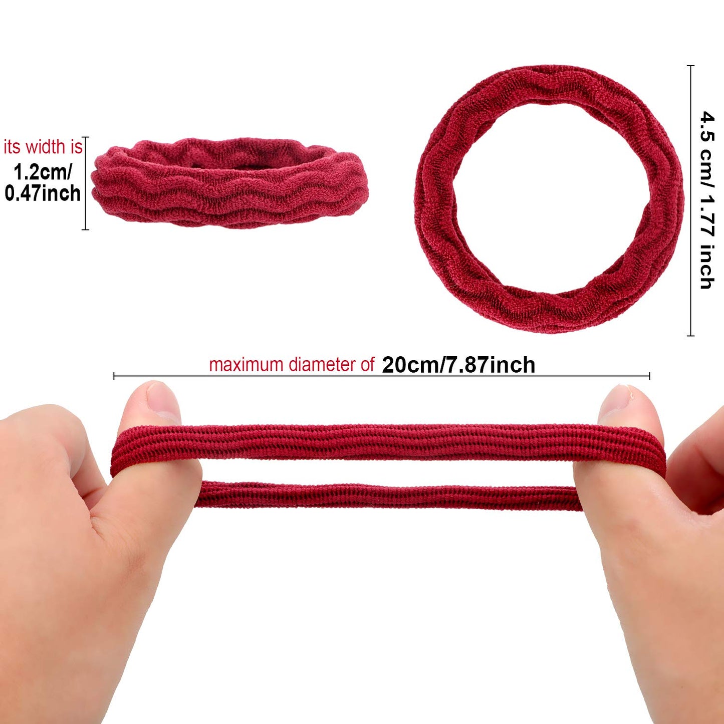 Seamless Hair Ties - 60 Cotton No Crease Bands for Thick, Curly Hair | Lightweight & Highly Elastic, Mixed Colors