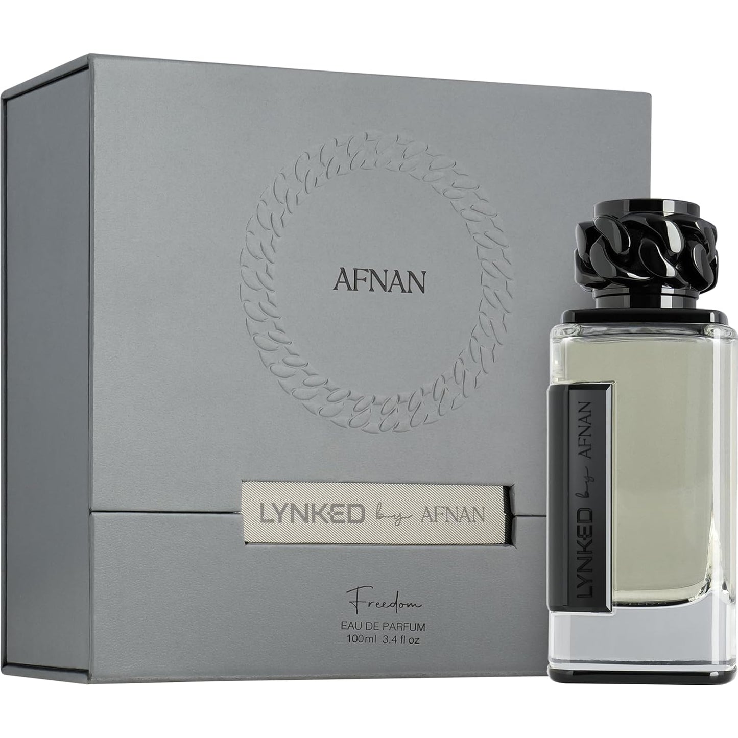 Afnan Lynked Freedom Eau De Parfum for Men - 3.4 Fl. Oz | Black Scented Fragrance