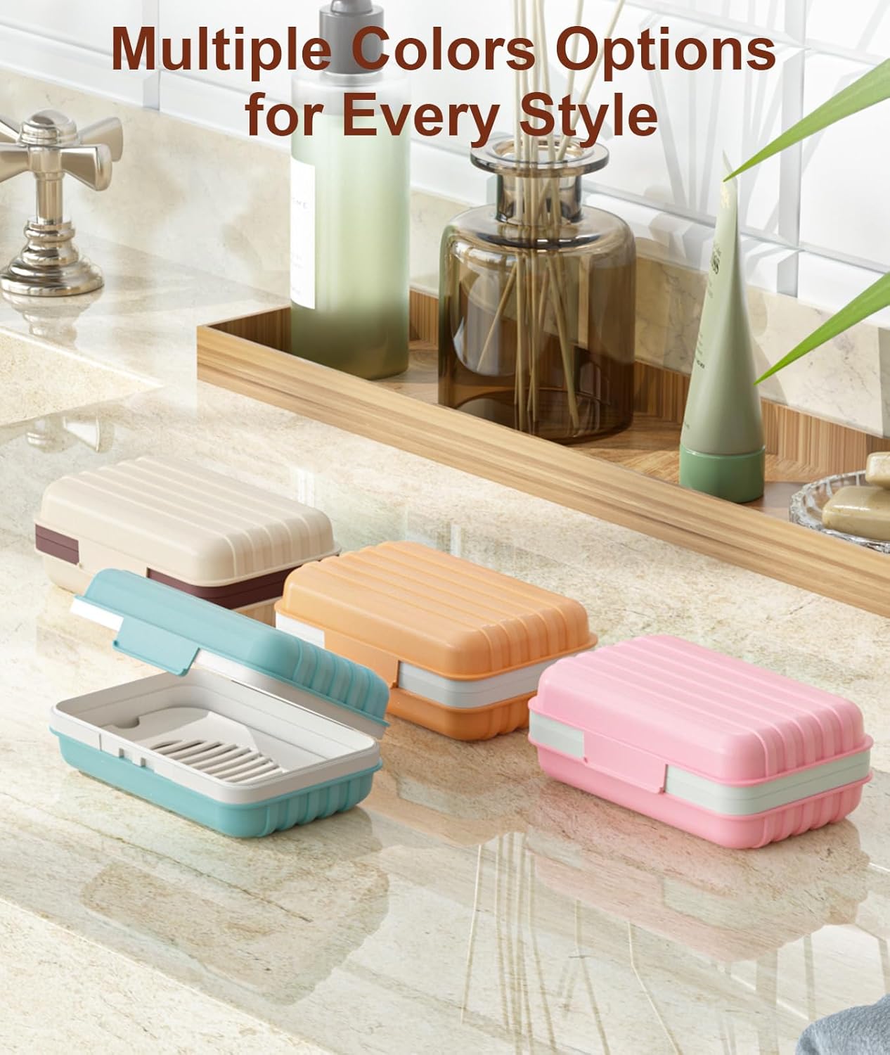 Leakproof Bar Soap Holder Dish with Lid - Portable Travel Soap Case for Gym, Camping & Outdoor Use | Blue