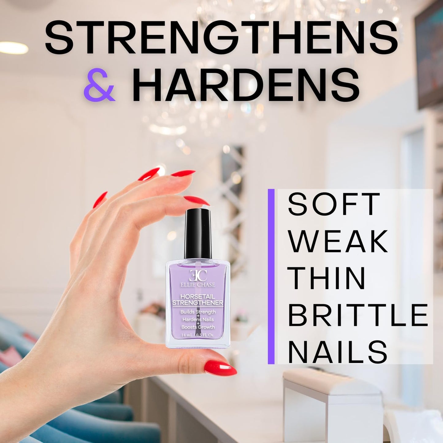 Horsetail Nail Strengthener - Growth & Repair Treatment Polish 0.5 OZ | Strengthens Weak, Chipped, & Damaged Nails