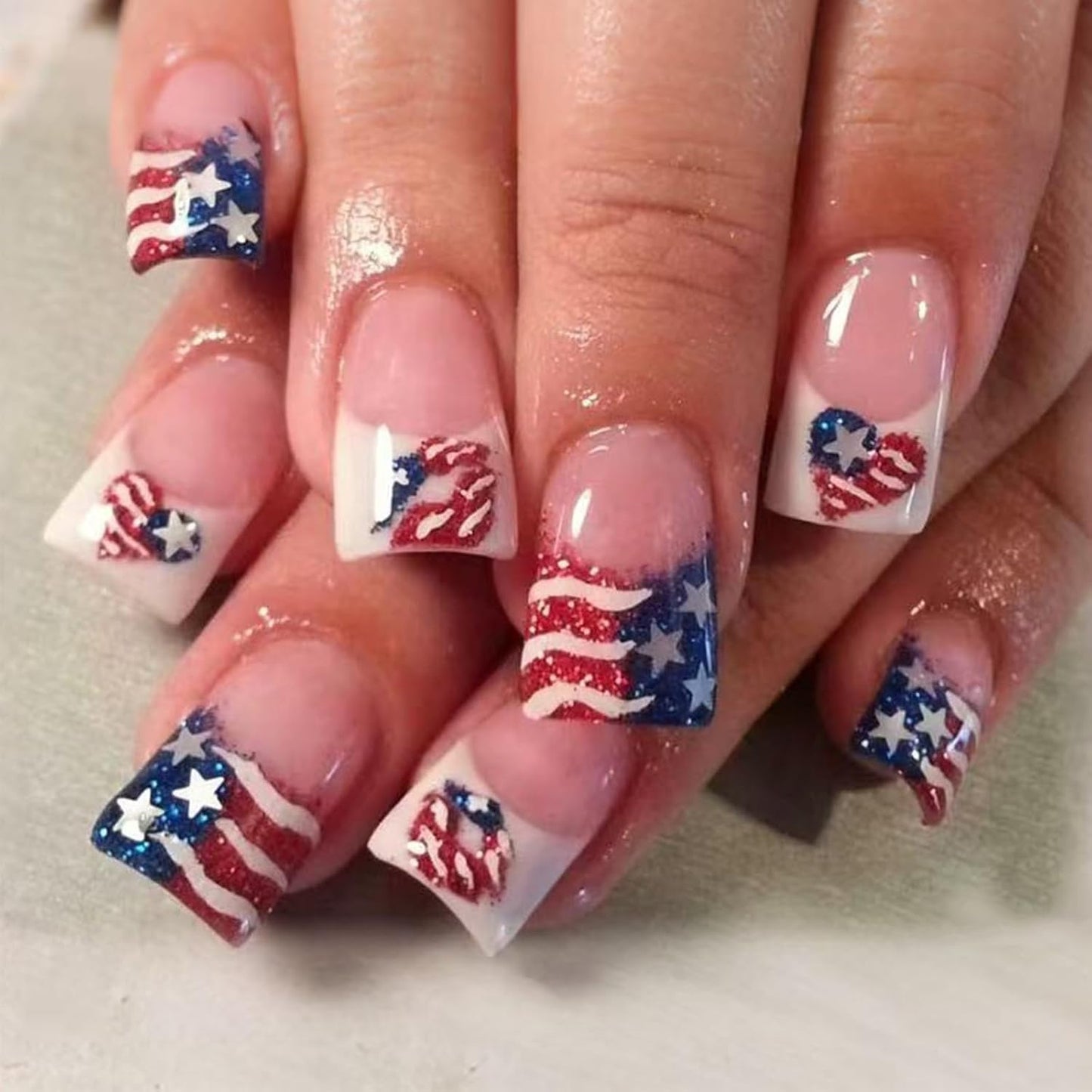 Flower Press On Nails - 24Pcs Short Almond Acrylic Set with 3D Pearl Floral & Gold Chrome Design | Glossy Pink Full Cover