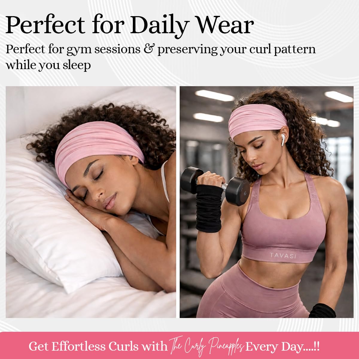 Wide Headbands for Women - Stretchy Non-Slip Boho Hair Accessories | Soft Cloth Yoga Band in Bubblegum Pink - Adult Size