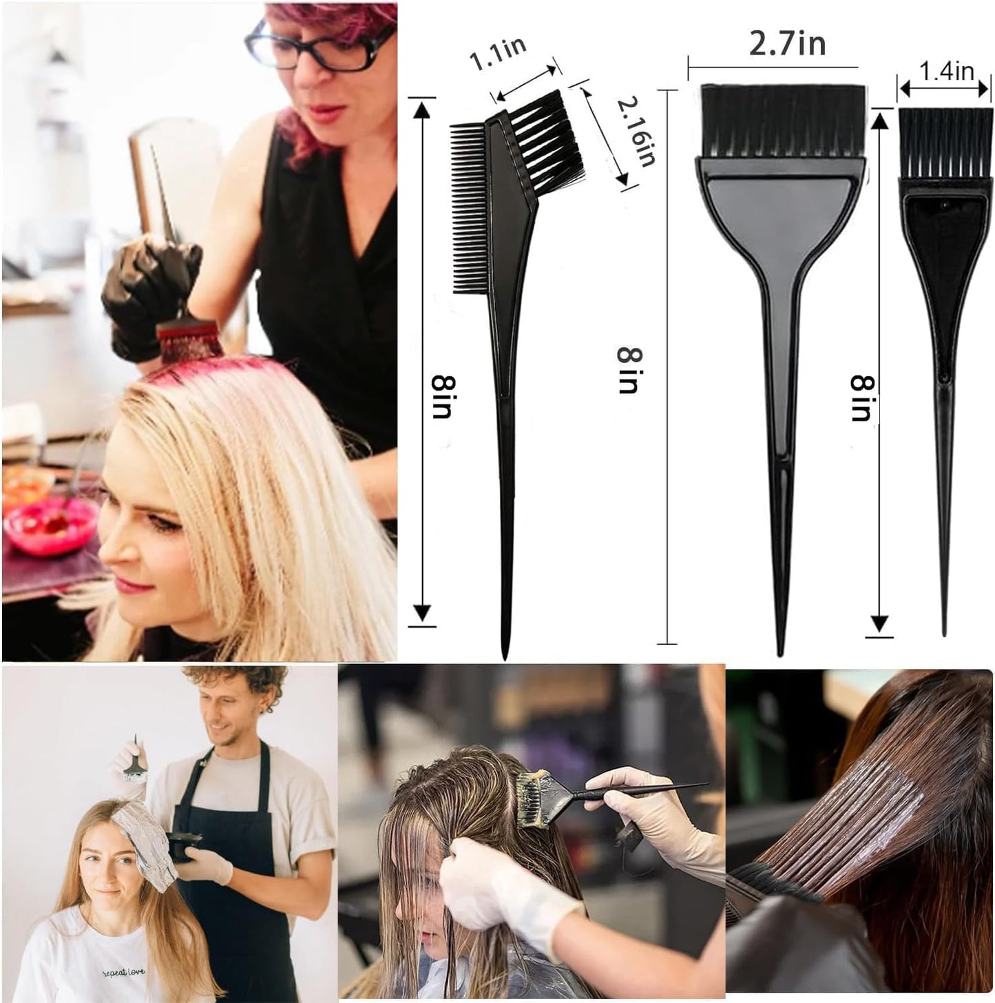 NOUSV 20 Pcs Hair Dye Brush and Bowl Set, Hair Dye Coloring Kit, Hair Coloring Bleaching, Hair Dye Tools for DIY Salon. Hair Tinting Bowl/Dye Brush/Ear Cover/Gloves/Tint Comb