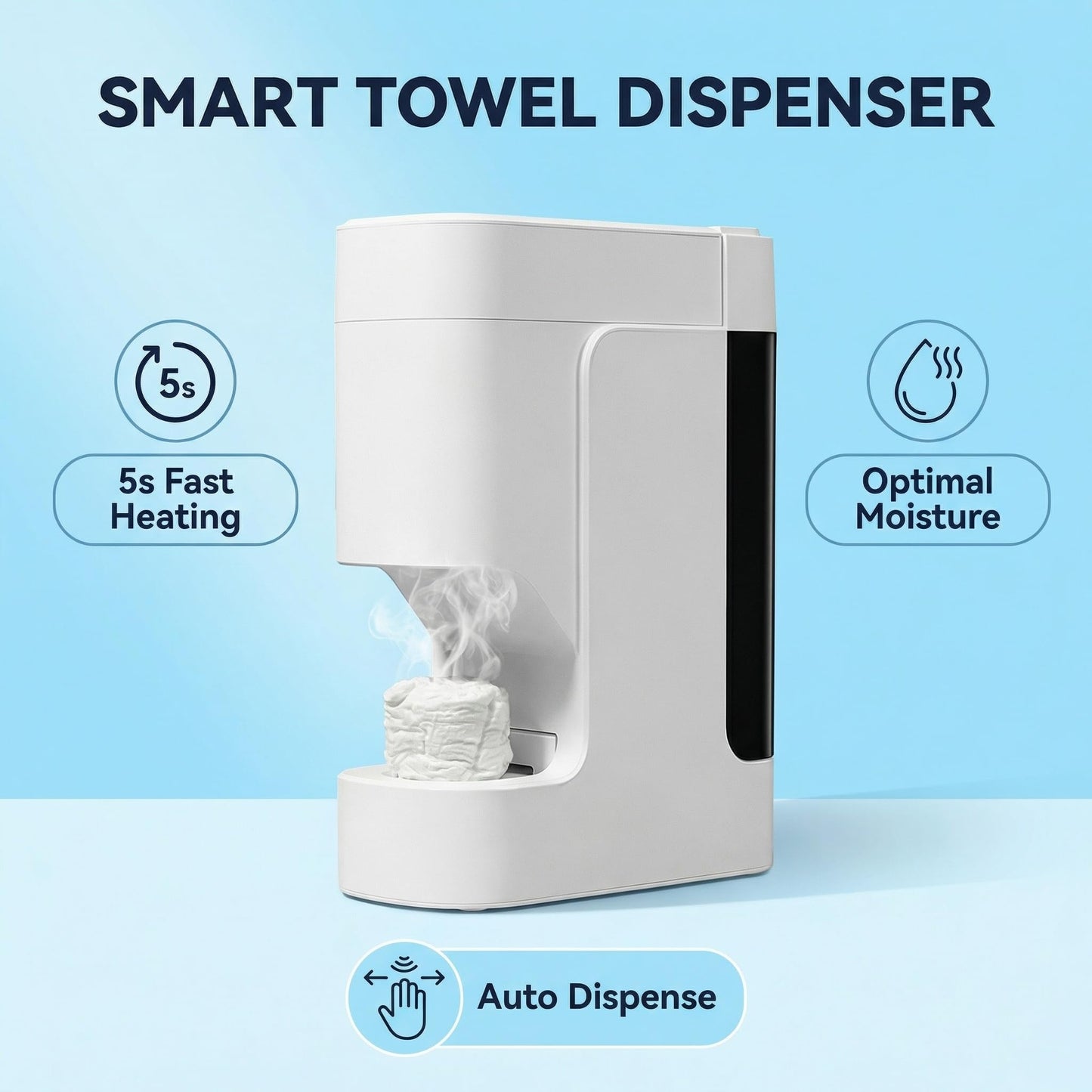 Hot Face Towel Dispenser,Hot Towel Dispenser 5-Second Rapid Heater Machine, Automatic Towel Warmer Hot Towel Dispenser 55°C Constant Temperature, for Spa Bathroom & Home Towel Warmers Bathroom(01)