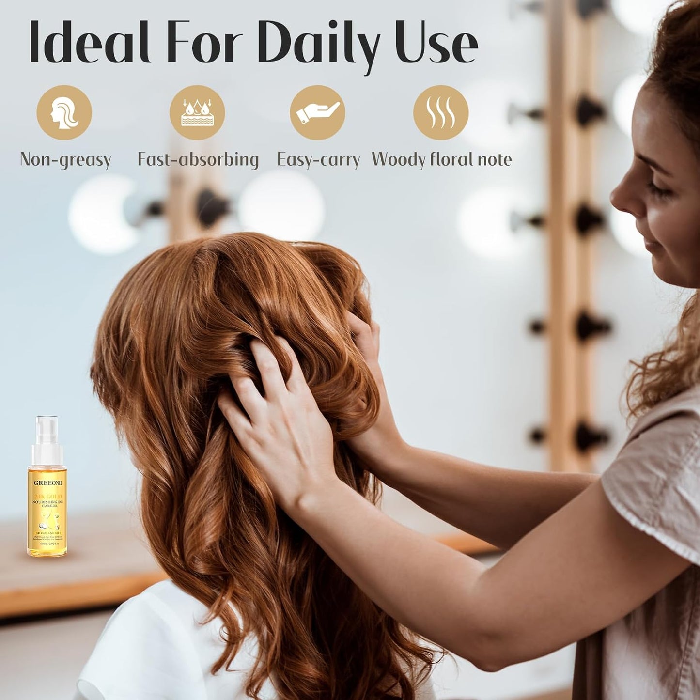 Hair Oil Treatment - Argan, Coconut & Olive Oils | Nourish & Smooth Frizz - 2 Pack for All Hair Types