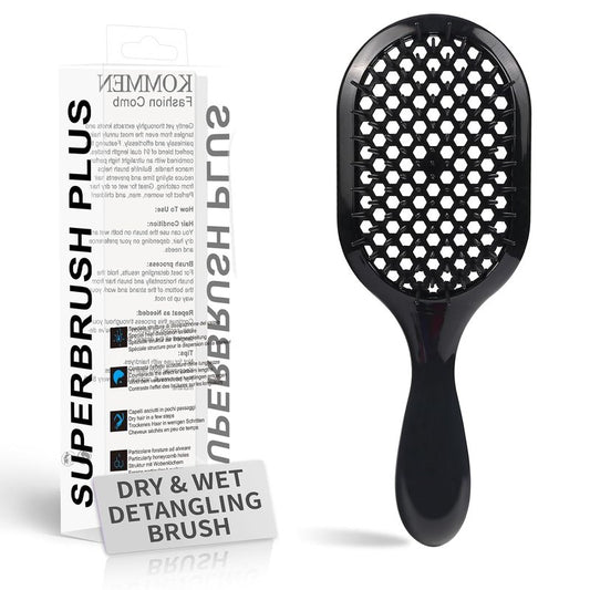 Detangling Brush - Gentle & Effective Hair Detangler for Wet or Dry Hair | Ultra-Light, Ventilated Design (Black)