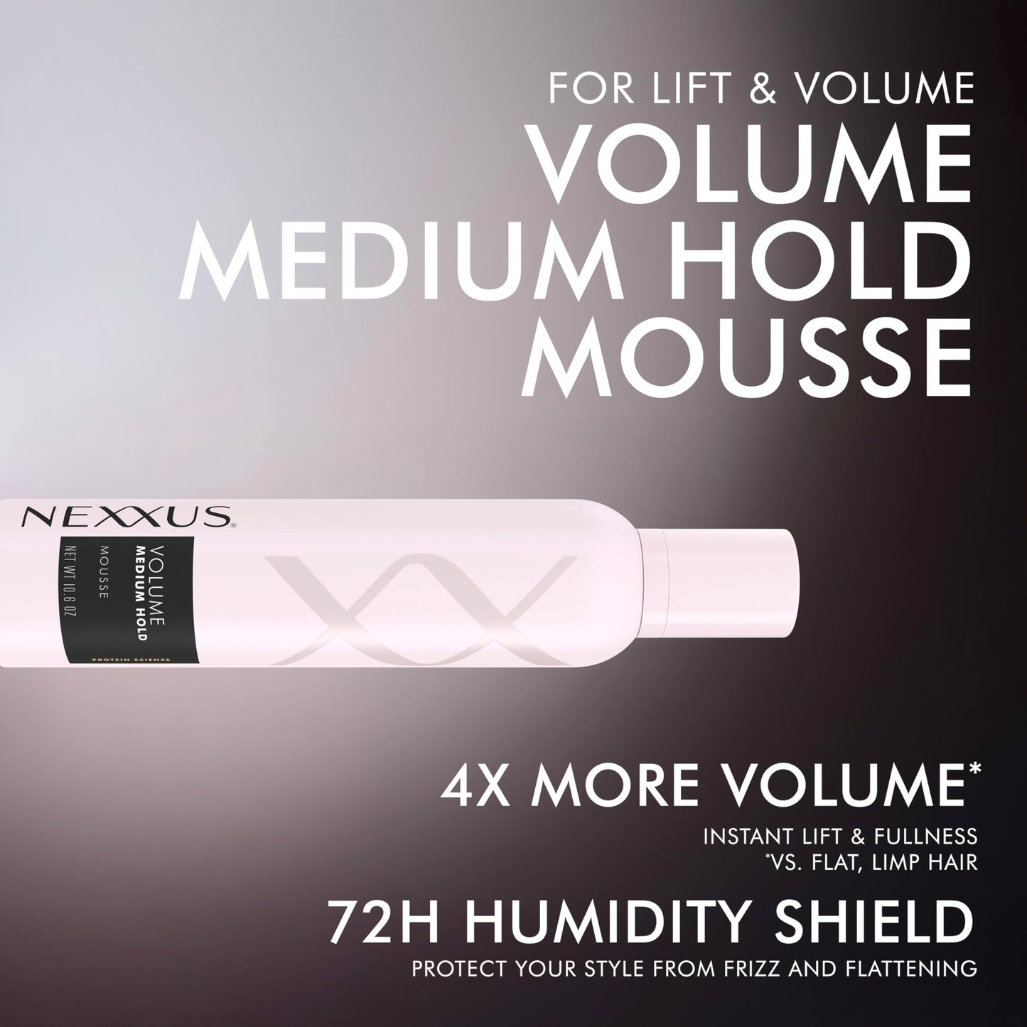 Nexxus Styling Hair Mousse for Volume Medium Hold Mousse Powered by STYLEPROTECT Technology 10.6 oz