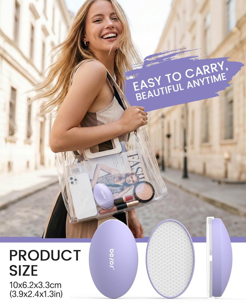BEZOX Hair Eraser for Travel, Glass Hair Epilator for Full Body, Innovative Glass Body Hair Shaver Stone, Gentle Exfoliation for Legs, Arms, and Back - Purple