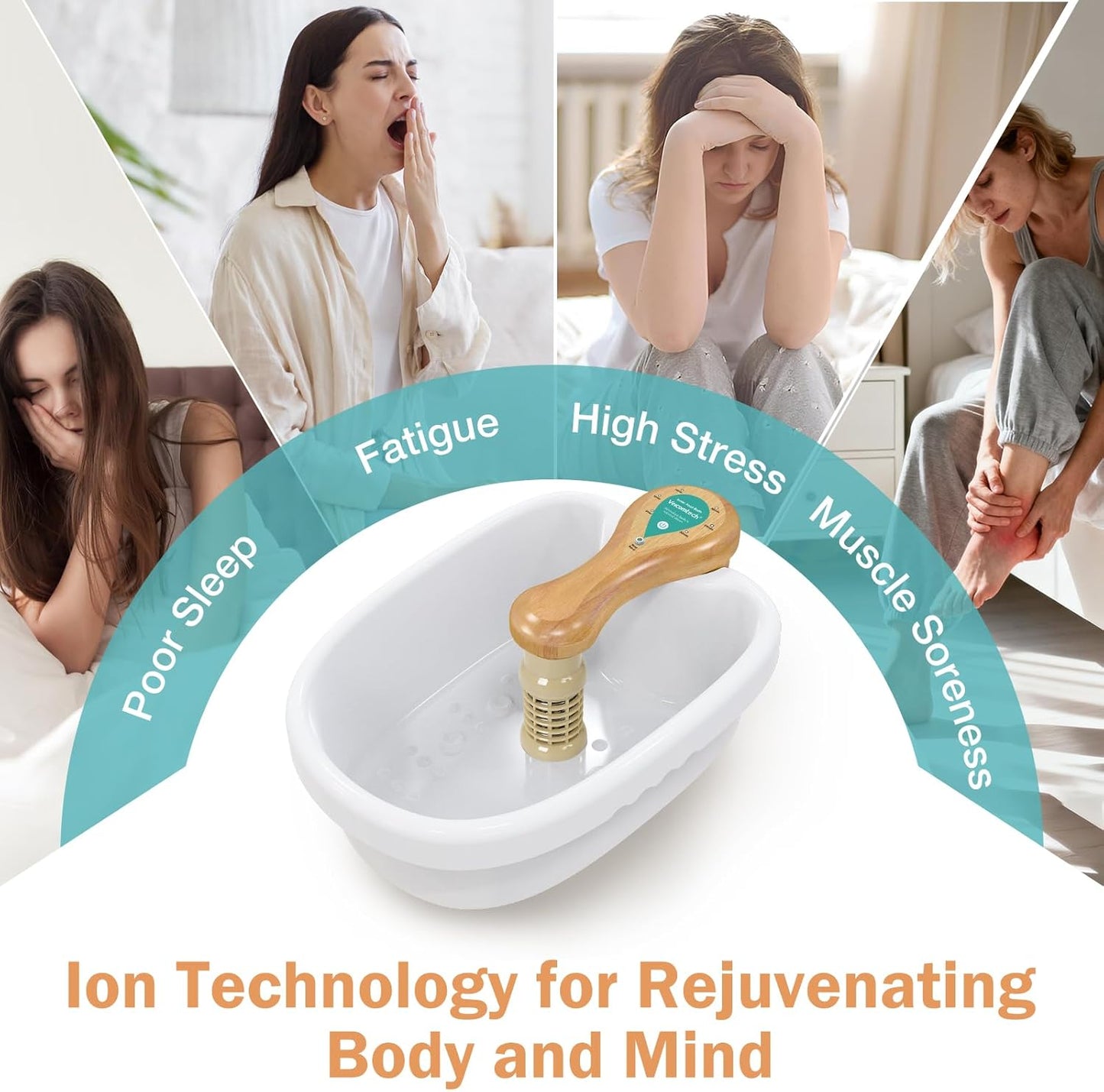 Ionic Foot Detox Bath Machine - Home Spa System with Array & Tub Liners | Relaxation & Wellness