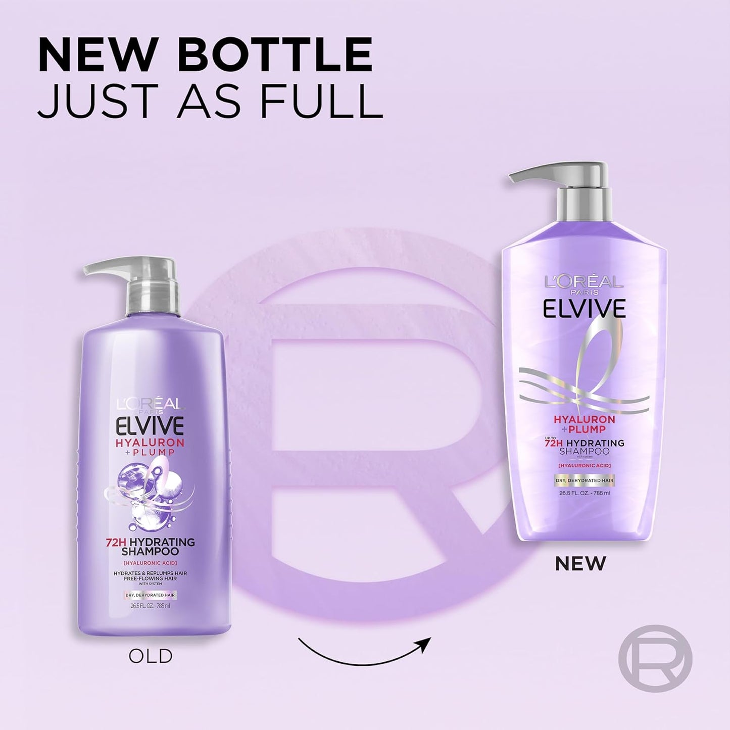 L'Oreal Paris Elvive Hyaluron Plump Shampoo & Conditioner Set - Hydrating Care for Dehydrated Hair | 2-Piece Kit