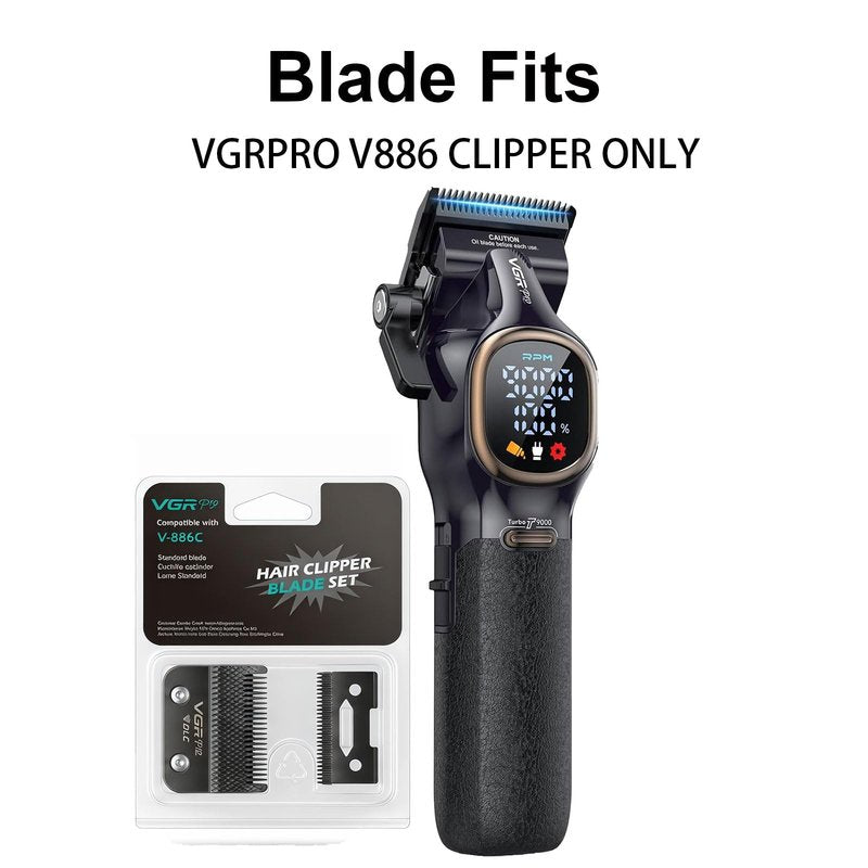 VGRPRO Professional Hair Clipper Replacement Blade Set for V-886 Clipper