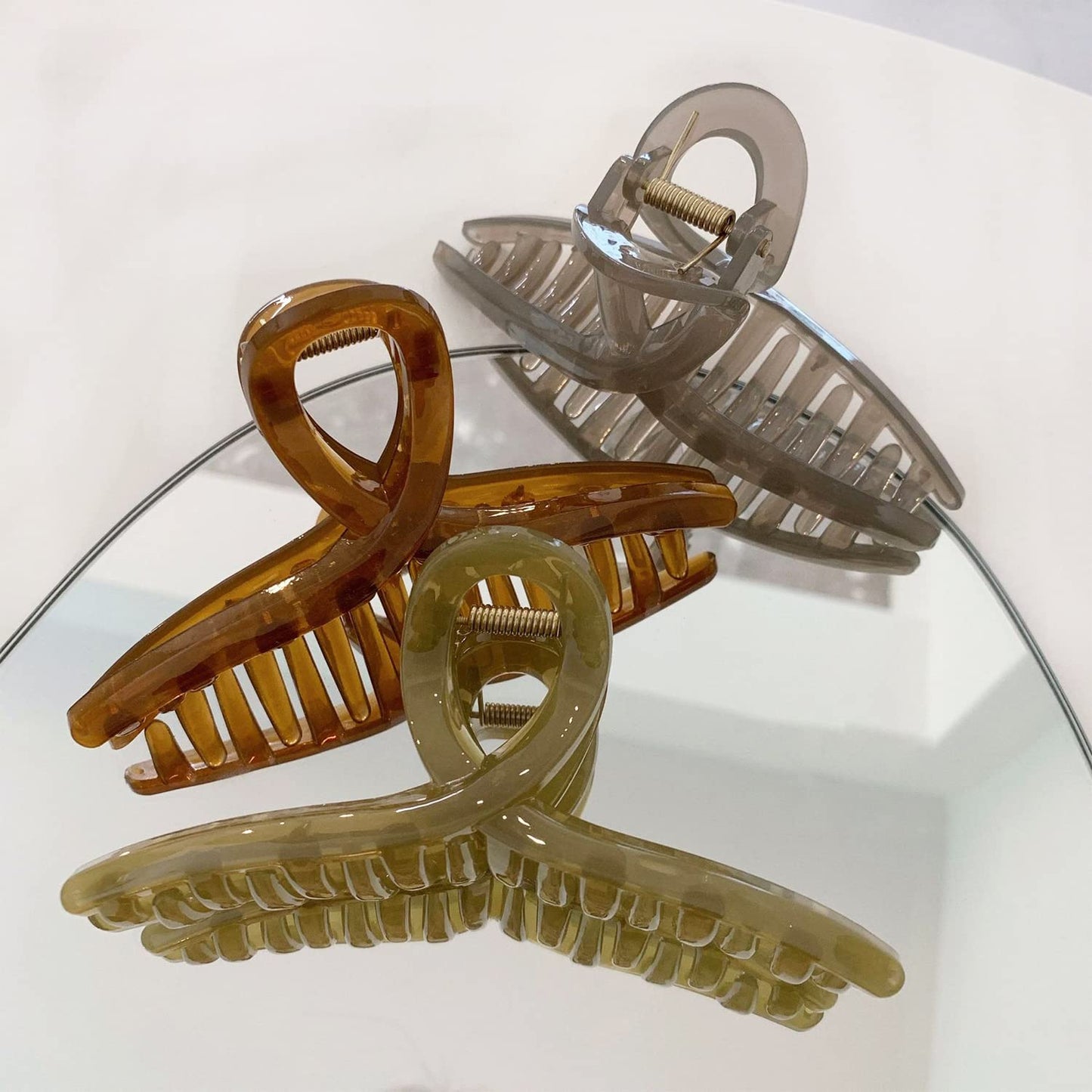 Big Hair Claw Clips - 5.1-Inch Jelly Clips for Long, Thick Hair | Set of 4
