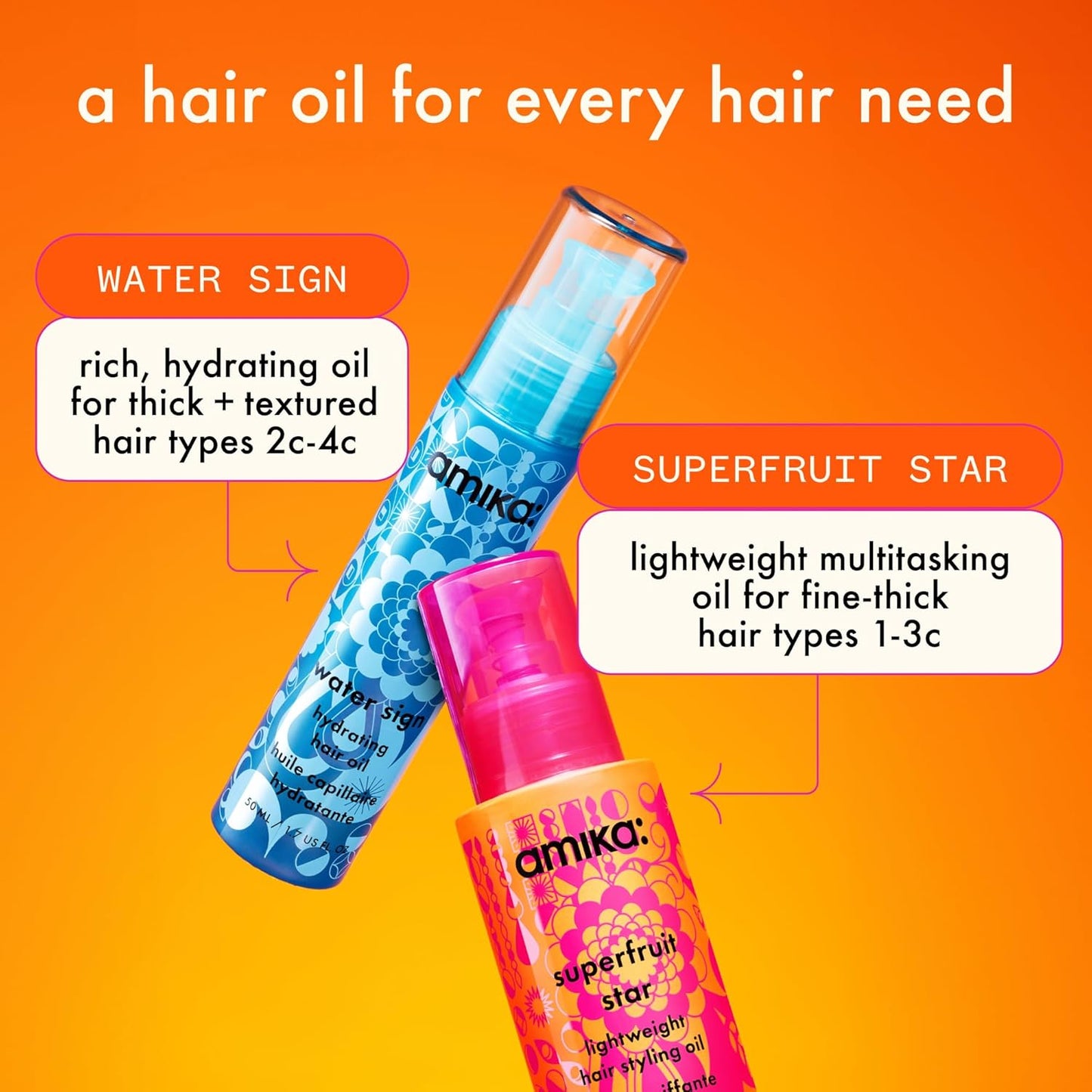 Amika Superfruit Star Lightweight Hair Styling Oil - Heat Protection, Strengthens & Smooths Frizz | For All Hair Types