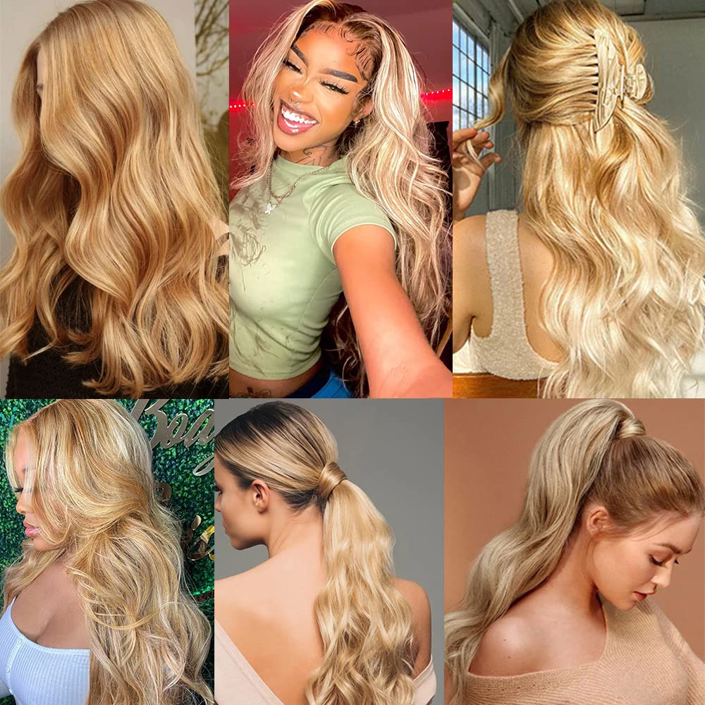 28 30 32 inch Blonde Bundles Human Hair 613 Body Wave Bundles P27613 Human Hair Bundle Two Tone 613 and 27 Color