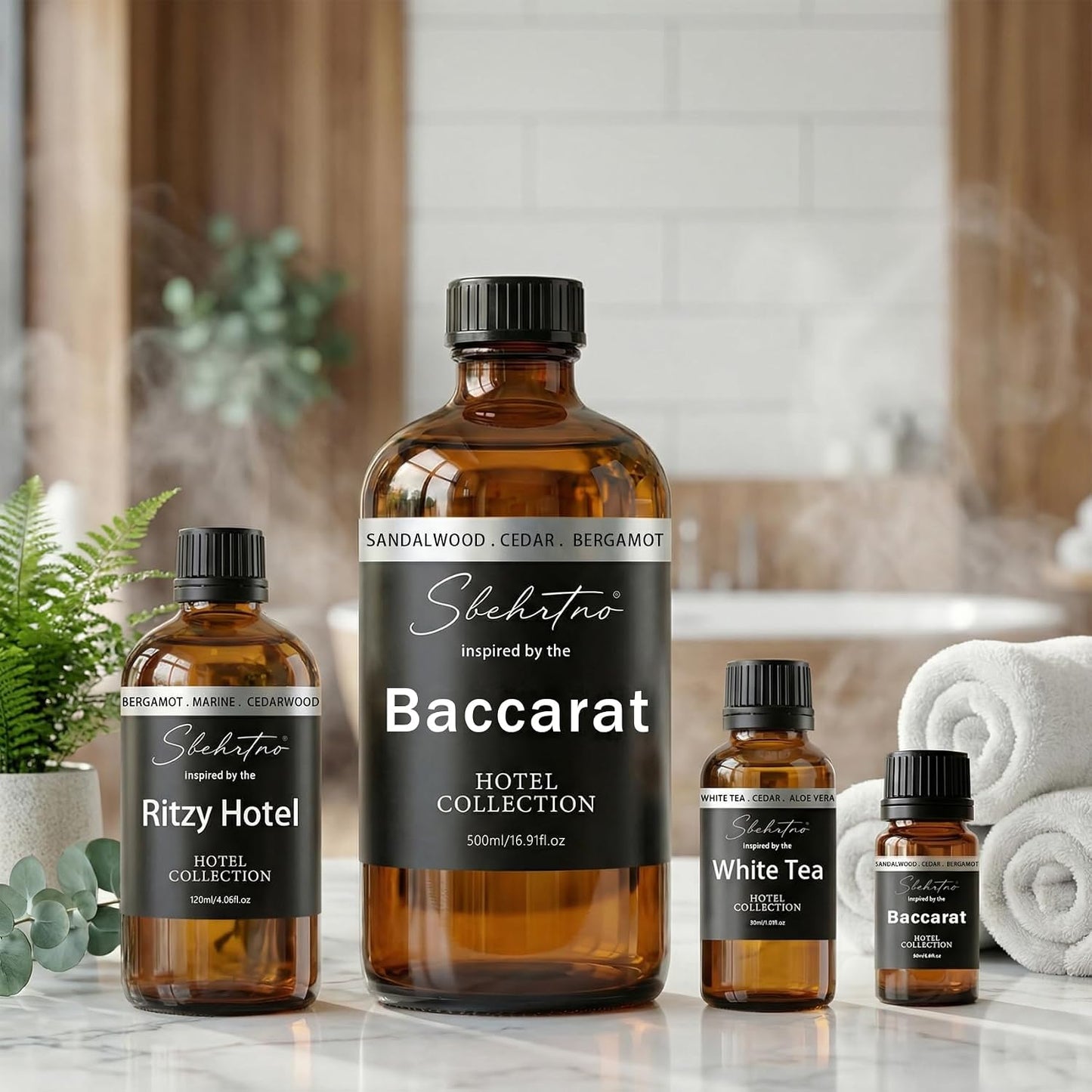 Sandalwood & Bergamot Diffuser Oil - Inspired by Baccarat Hotel Scent | 16.9 Fl Oz for Essential & Waterless Diffusers
