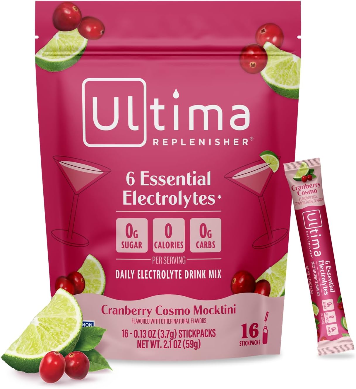 Ultima Replenisher Electrolyte Powder | Zero Sugar Hydration Packets with 6 Electrolytes – Original Variety Pack, 20 Stickpacks