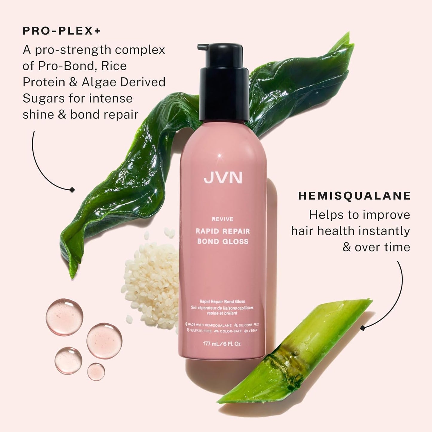 Revive Rapid Repair Bond Gloss - Hair Shine Serum for Damaged Hair | 6 Fl Oz, Silicone-Free