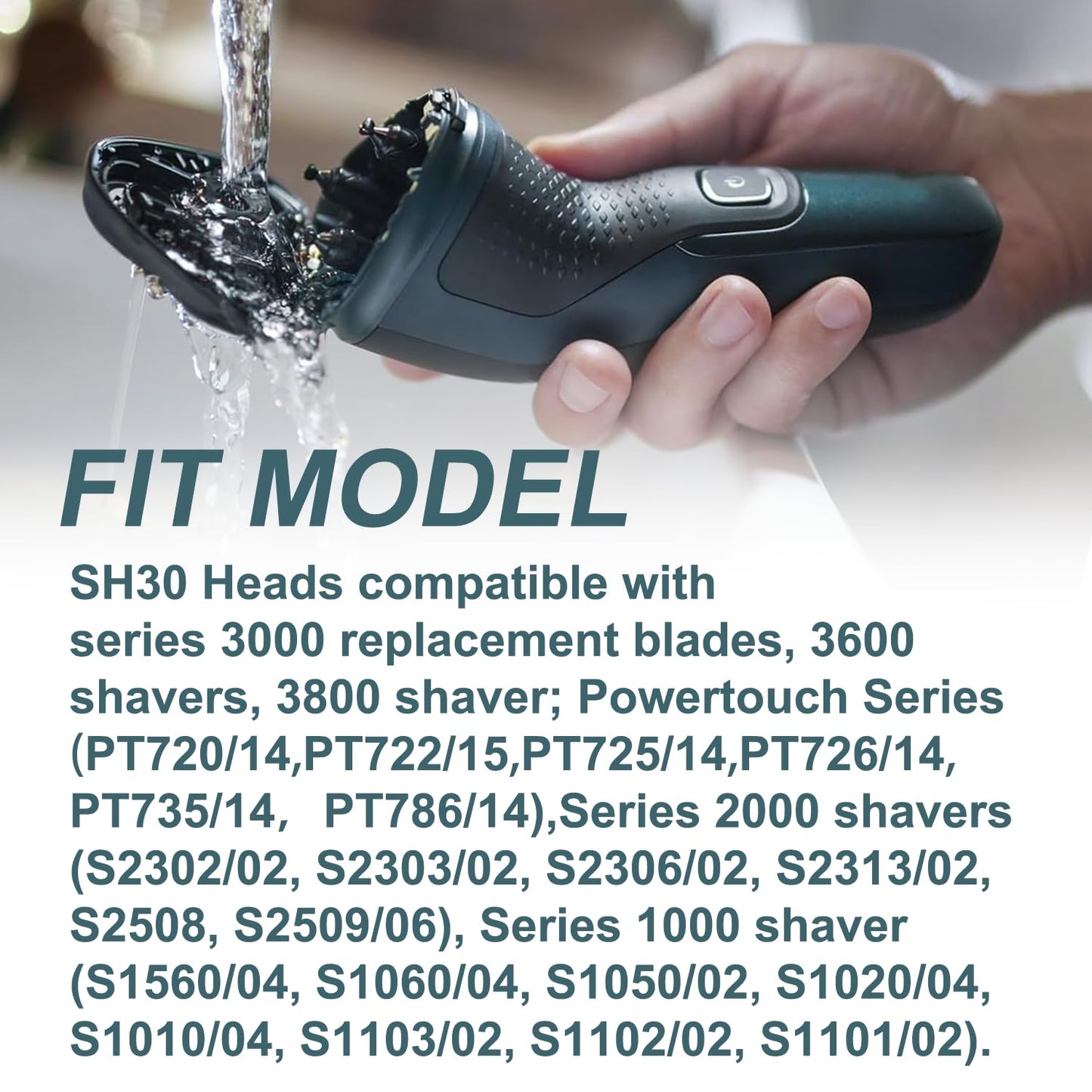 3 Packs SH30 Replacement Heads Compatible with P-hilips Norelco Series 3000 Replacement Heads,Electric Shaver Blades & Cutters Compatible with Series 3000, AquaTouch, PowerTouch Shavers