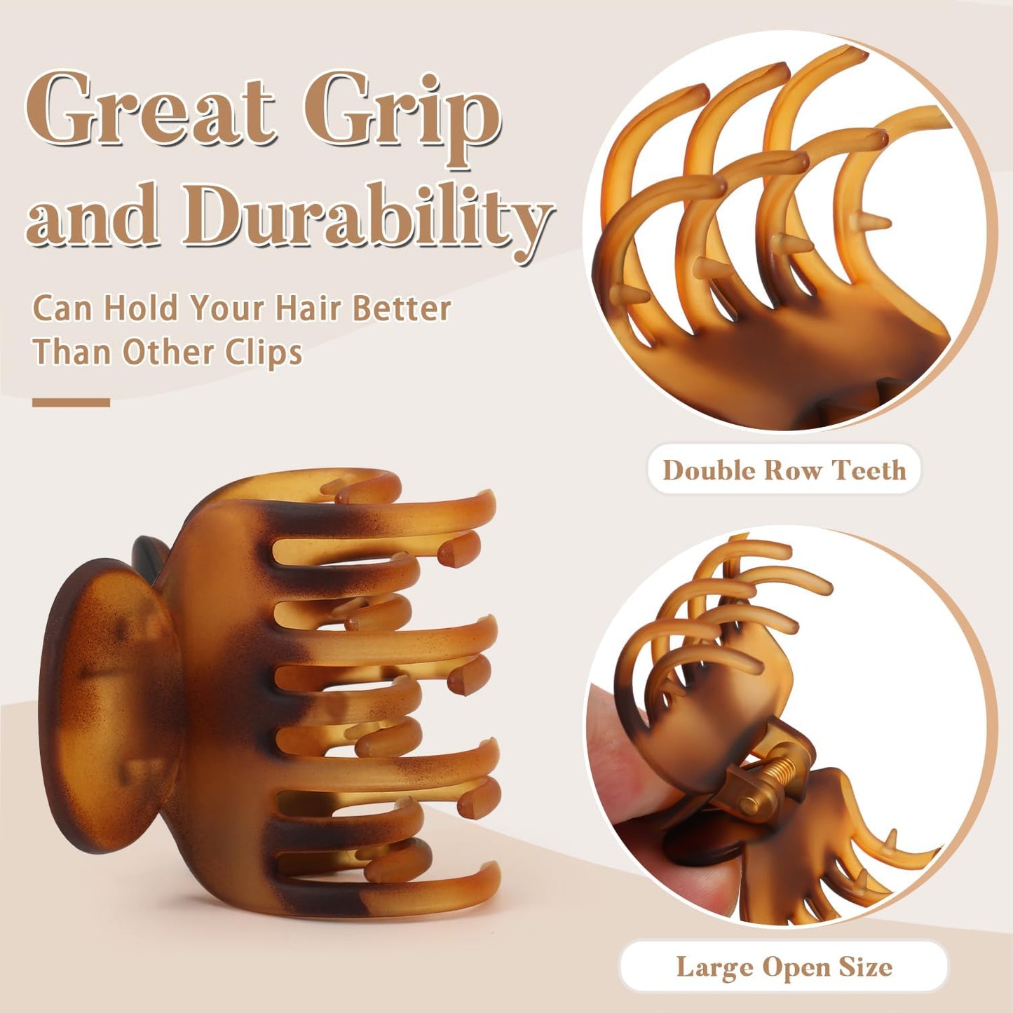 Small Hair Clips for Women - 8 PCS Cute Non-Slip Leopard Print Claw Clips for Fine & Short Hair | Tortoise