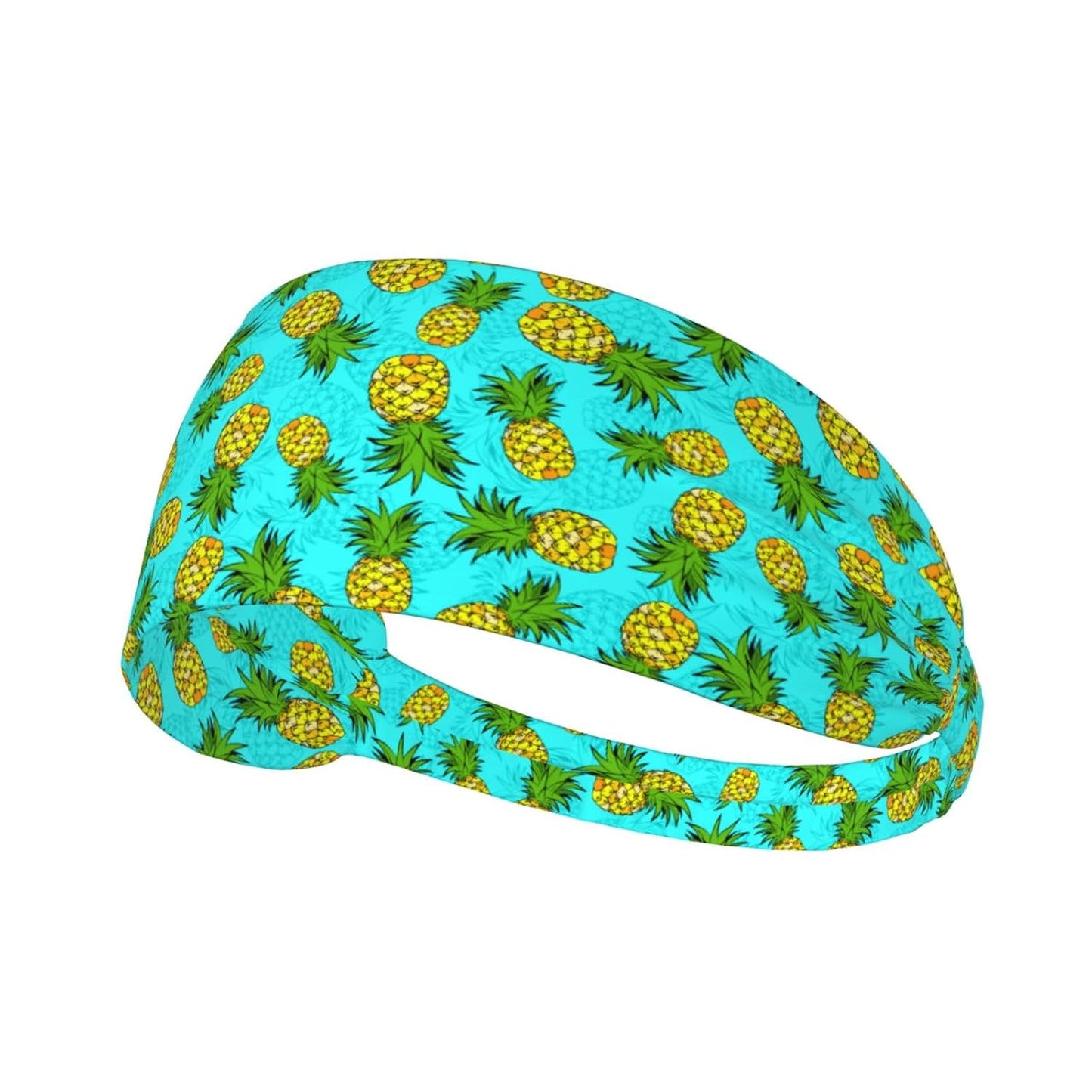 Mushroom Bunny Floral Print Headband - Light Blue Elastic Hair Band for Women | Daily Wear & Yoga