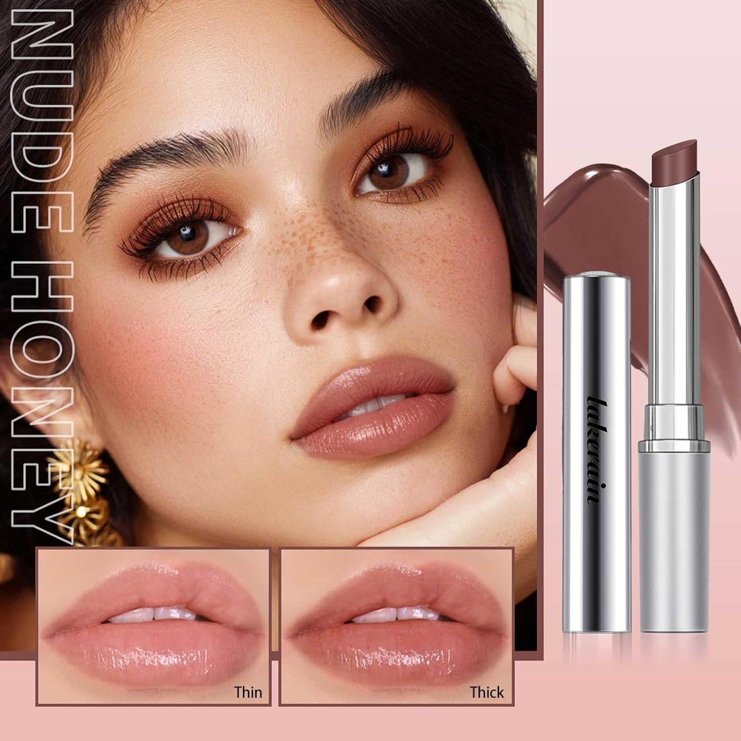 Honey Lipstick Tinted Lip Balm - Sheer Hydrating Color for All Skin Tones | Moisturizing Black Cherry Tint (Nude Honey)