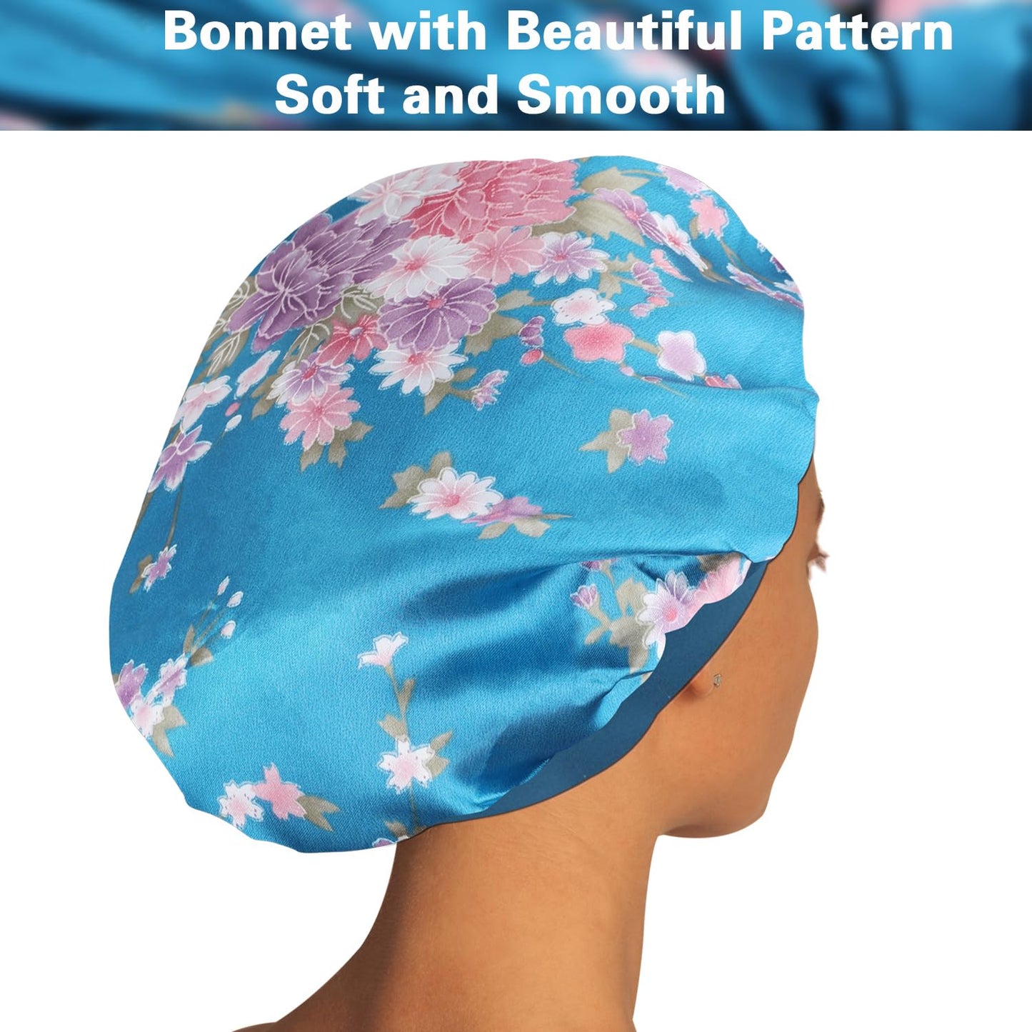 ROYBENS Satin Bonnet for Sleeping, Sleep Bonnets for Women for Curly Hair