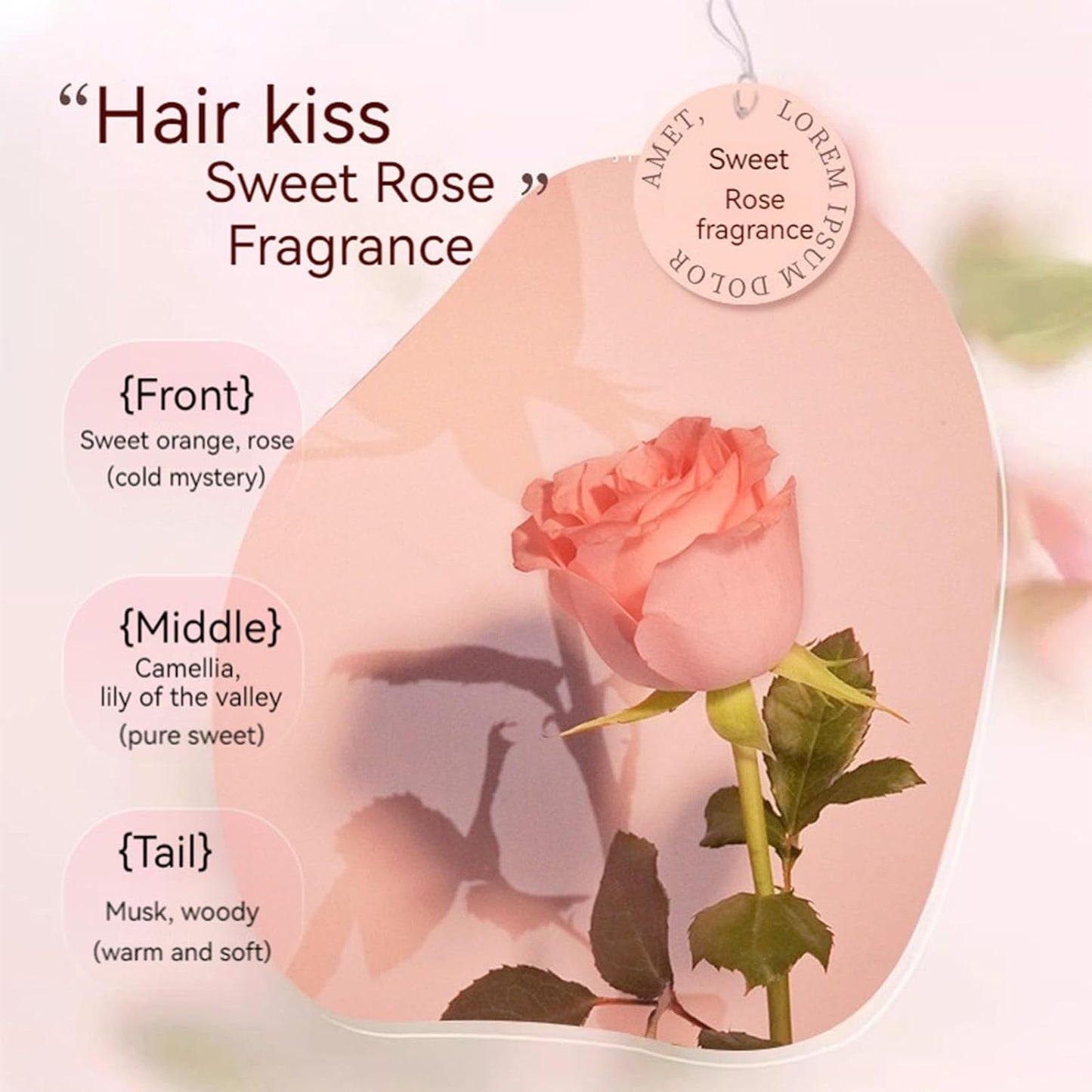 Hair Perfume Oil - Rose Infused Formula for Smooth, Shiny Hair | Ideal for Frizzy & Damaged Hair