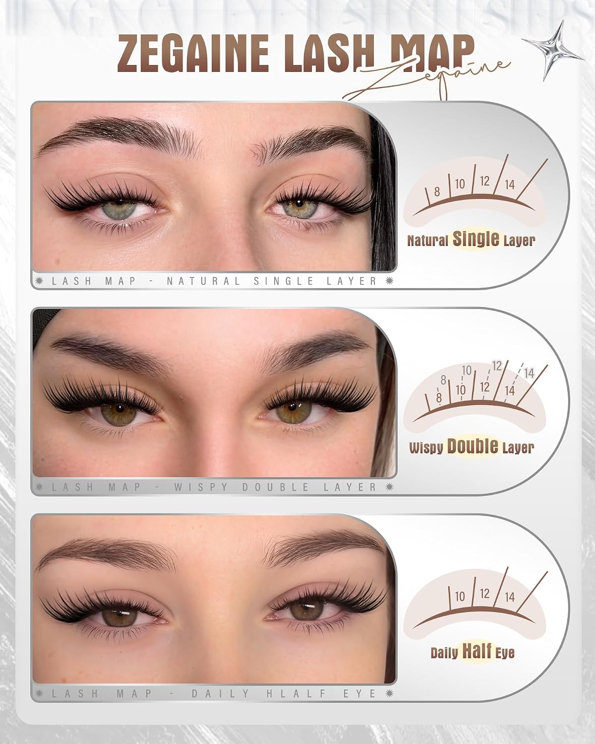 Fox Eye Lash Clusters - Natural Eyelash Extensions 8-14MM | Pre-Mapped Cat Eye Design