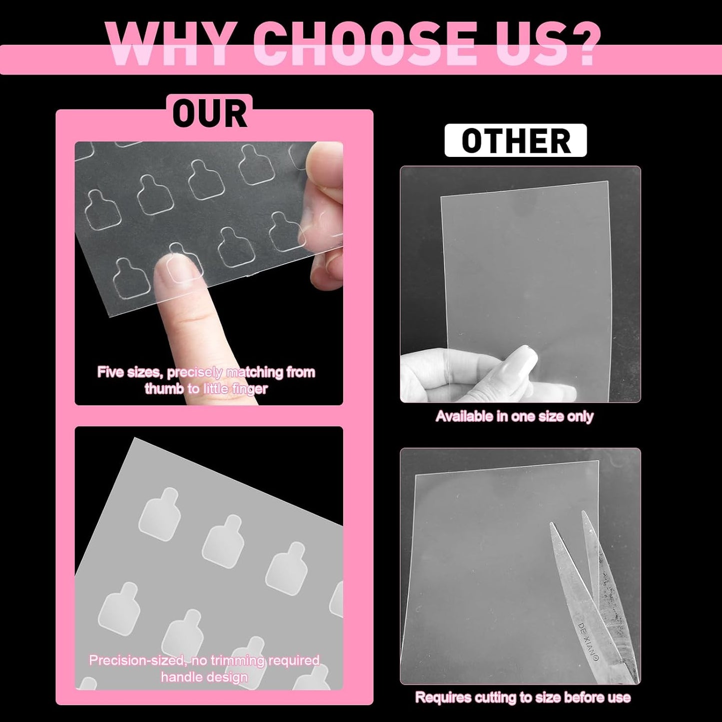 Nail Repair Patches - Pre-Cut Protective Layer for Damaged Nails | Easy to Use, Invisible, 580 Units