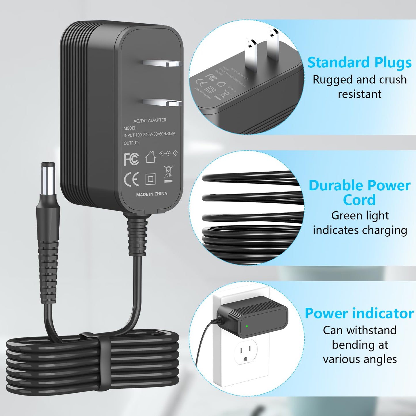 IOKOFJOA 4.9V Charger for Andis Slimline Pro Hair & Beard Trimmer Compatible with Andis D-8 32400 32475 32810 32690 33785 32445 32485 32490 32680 Lithium-Ion Battery Hair Clipper Power Cord