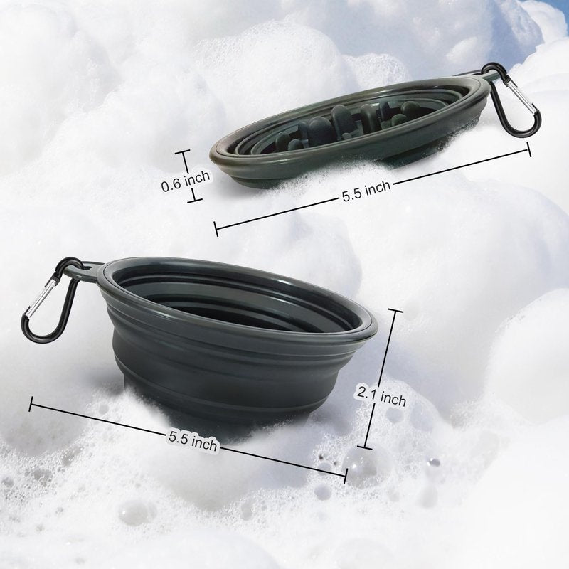 Ezcora Foldable Silicone Shaving Bowl with Carabiner, Portable Shave Mug for Men, Quick-Lather Shaving Cream & Soap Bowl, Lightweight Collapsible Design with Non-Slip Base