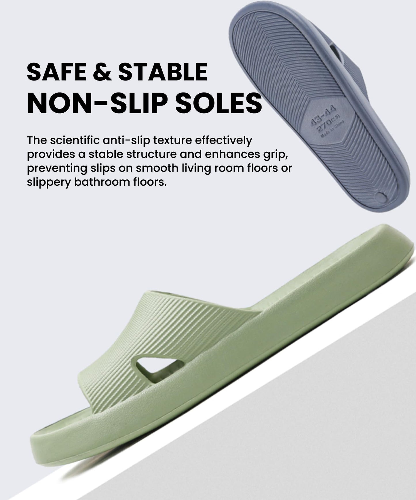 Anmerl Shower Shoes for Men and Women, Soft Lightweight Quick-Drying & Non-Slip House Slippers Slides for Bathroom, Pool, Beach, Indoor & Outdoor