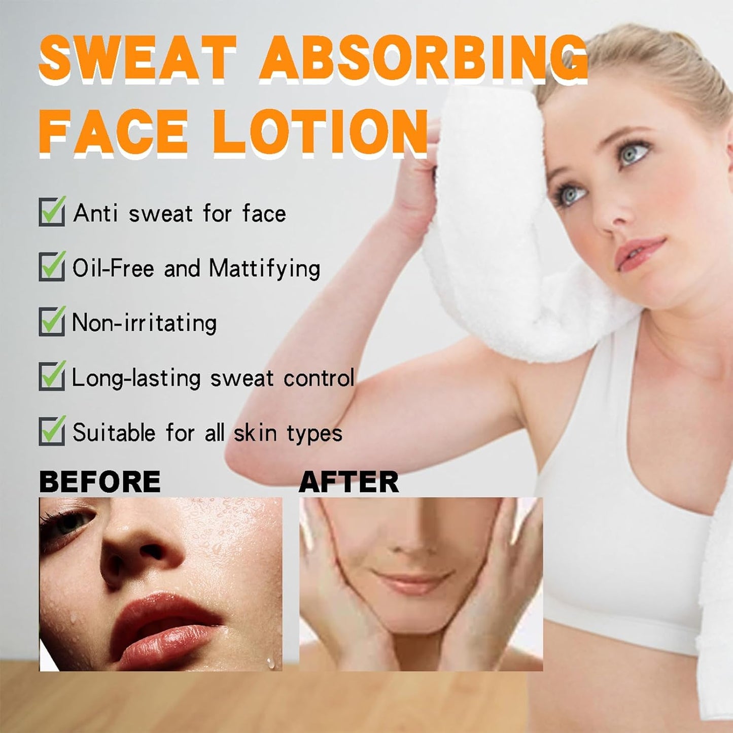 Face Antiperspirant - Sweat Blocker Lotion for Face, Body & Scalp | Control Excessive Sweating (2PCS)