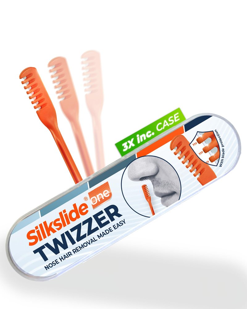 Silkslide®One TWIZZER – Nose Hair Trimmer for Men and Women – Compact Travel Case – Twist & Trim Nasal Hair Removal – Japanese Premium Blades – No Electricity or Batteries