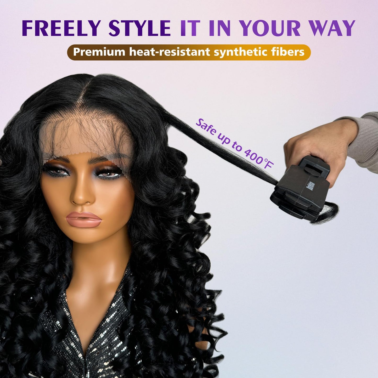 Felek Honey Blonde Wig Long Synthetic Loose Wave Lace Front Wigs for Black and White Women Ombre Brown 13x6 HD Transparent Lace Frontal Wigs Pre Plucked Wear and Go Glueless Curly Wig 24 inch P4/27