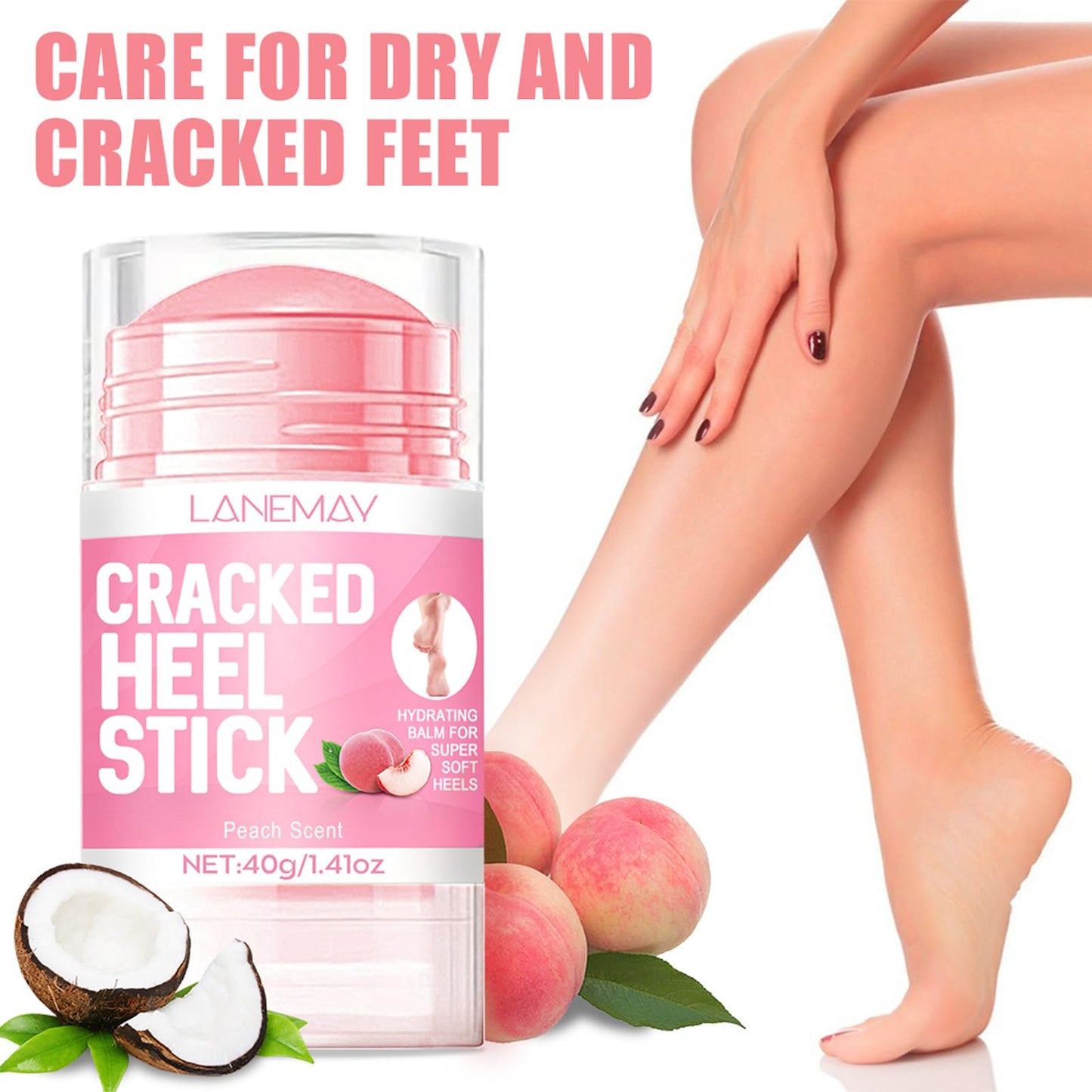 DENESTUP 2Pcs Urea Cream 60% for Feet & Dry Cracked Skin, Cracked Heel Repair Stick Maximum Strength Moisturizing Foot & Hand Balm, Repair Creams for Dry Feet, Knee, Elbow and Hand