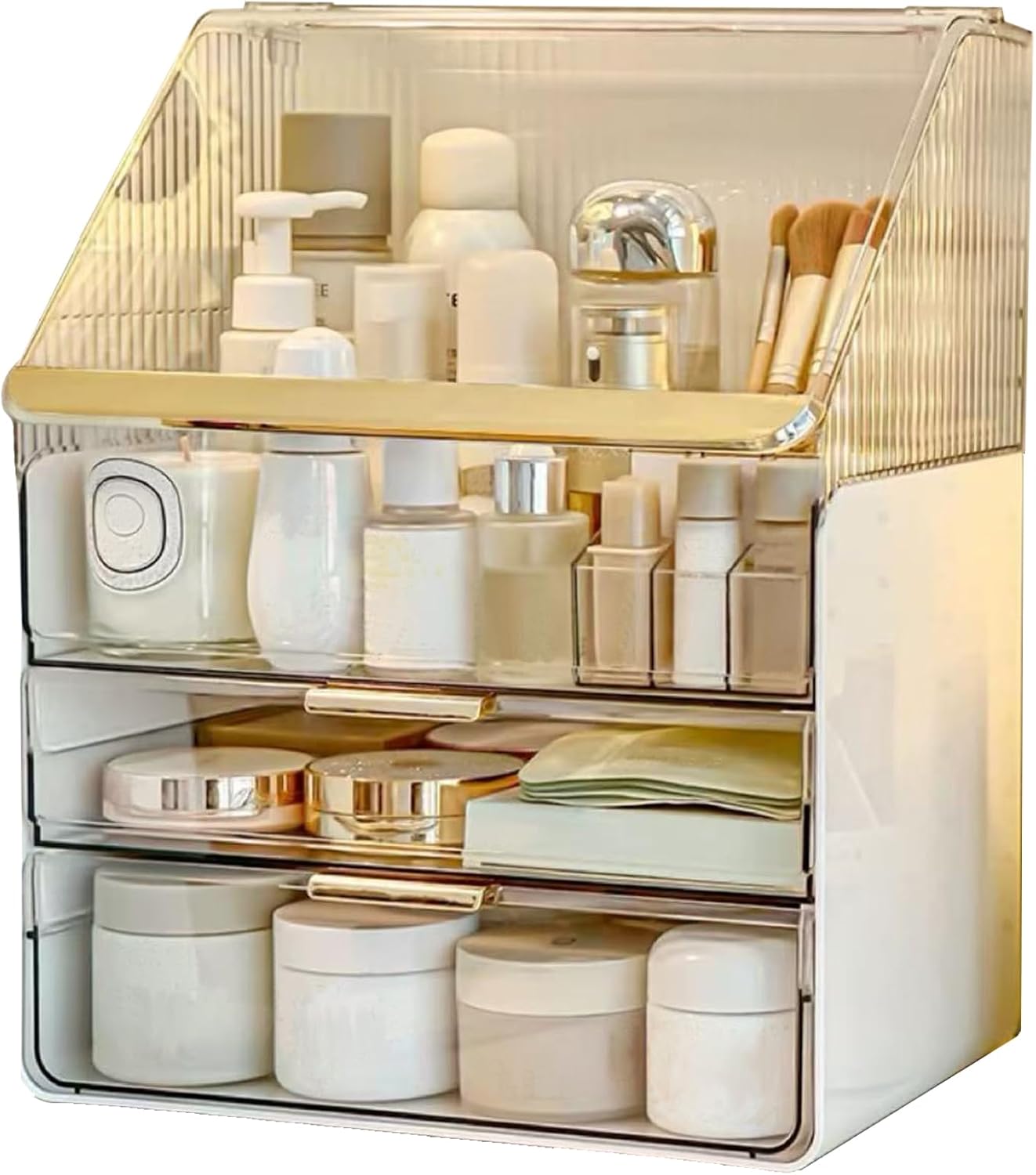 Large Makeup Organizer - Clear Vanity Storage Box for Cosmetics & Skincare | Perfect Gift for Women & Girls