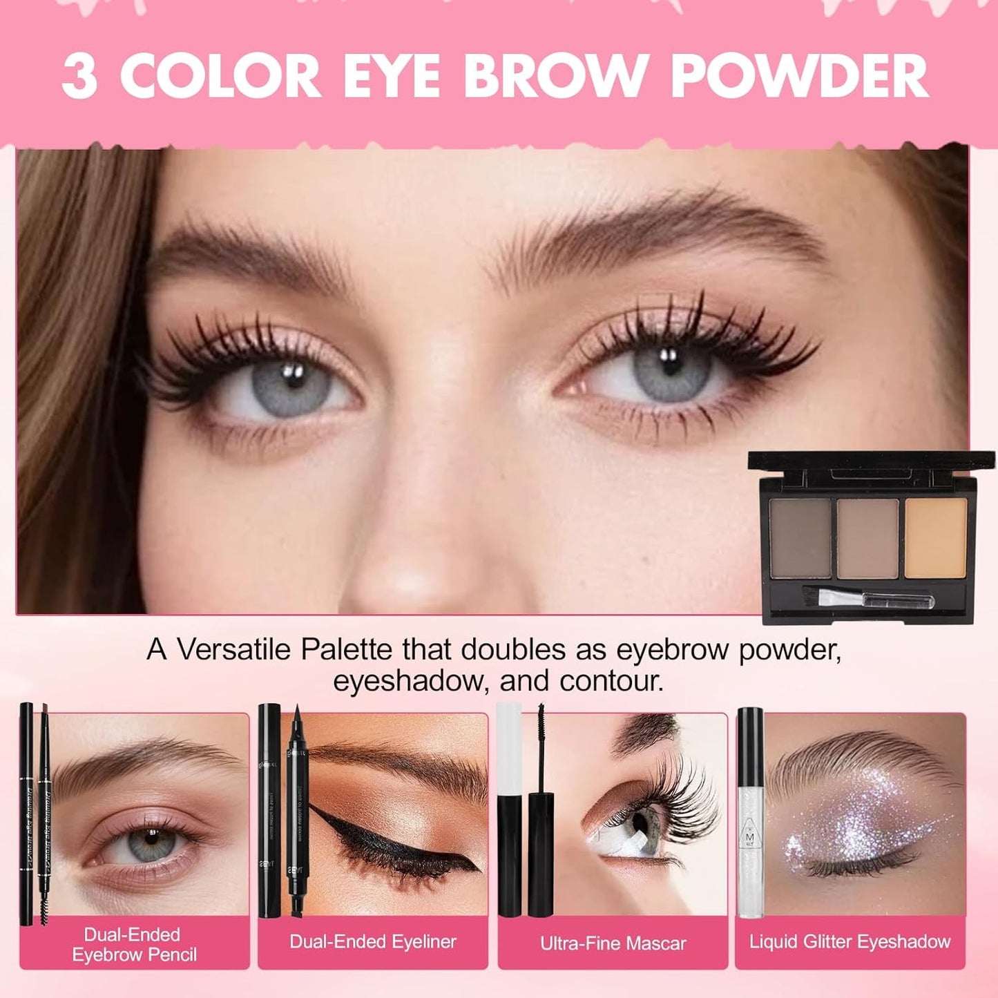 Makeup Kit for Teens | Essential Gift Set with Foundation, Eyeshadow, Lipstick & Brushes - Perfect for Beginners