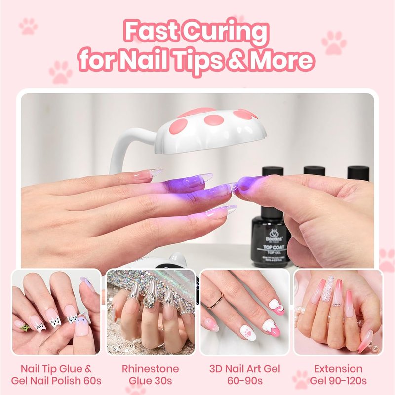Beetles Gooseneck UV Nail Lamp - Mini LED Nail Light with 3 Timers & Smart Sensor | Portable Gel Polish Dryer