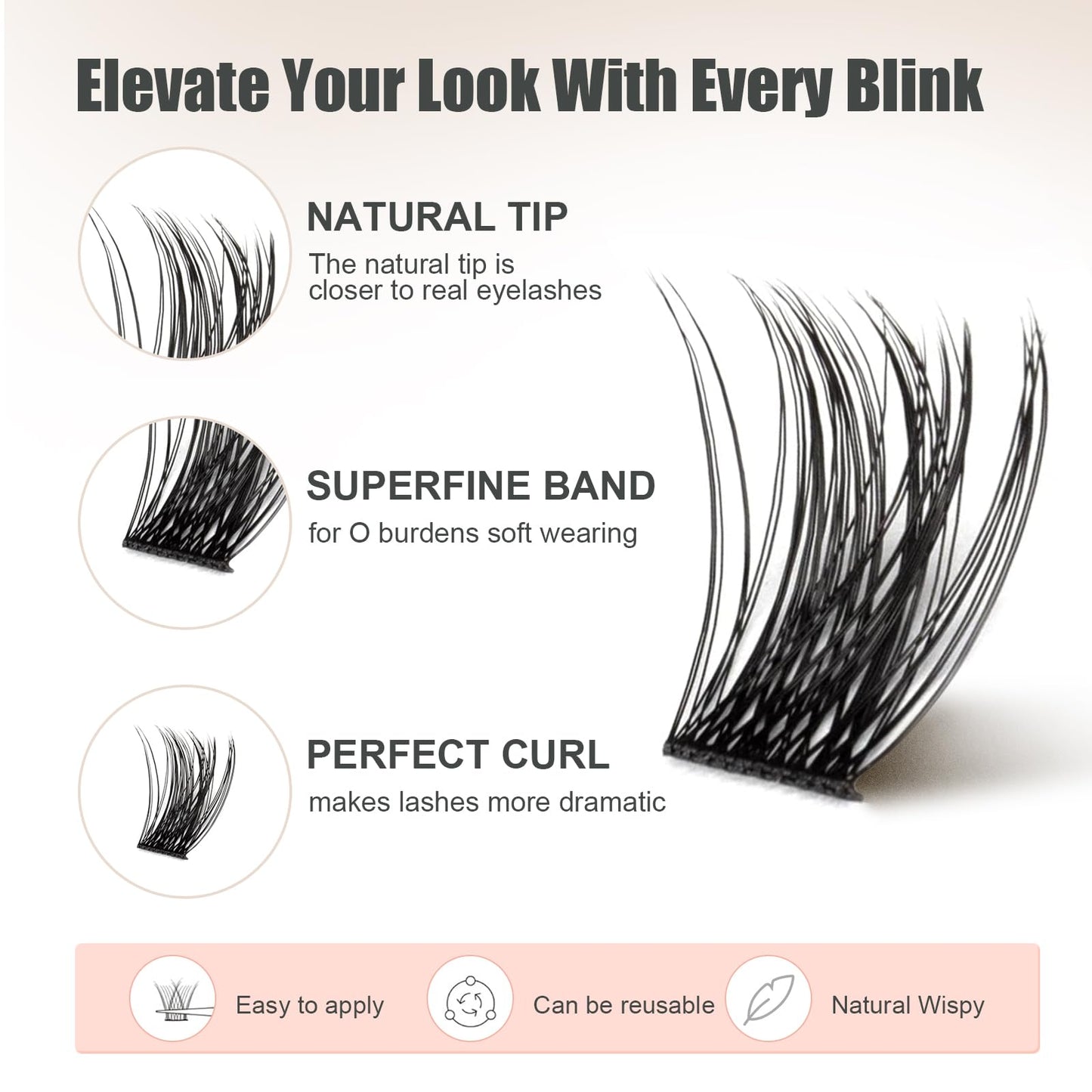 YOONOYA Lash Clusters 144 PCS 16mm Mix Volume Lashes Eyelash Clusters D Curl Cluster Eyelash Extensions Natural Wispy Cluster Lashes Reusable Individual Thick Lash Extension (QD-16mm - Mix)