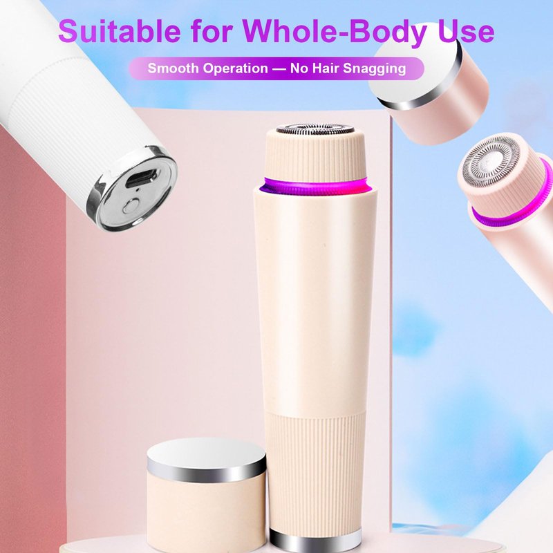 Bloomly Pro Facial Hair Remover, Gentle Micro-Trimming with Led Light, Portable Design, Painless Electric Face Razor for Coarse Hair (Pink)