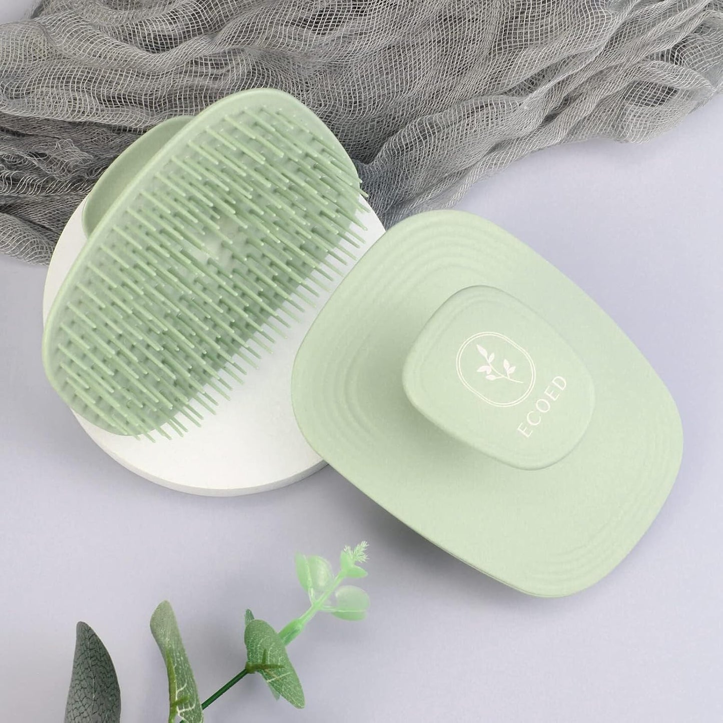 Ecoed Scalp Massager Shampoo Brush - Dandruff Removal Scalp Scrubber for Men & Women | Green, Wet & Dry Use