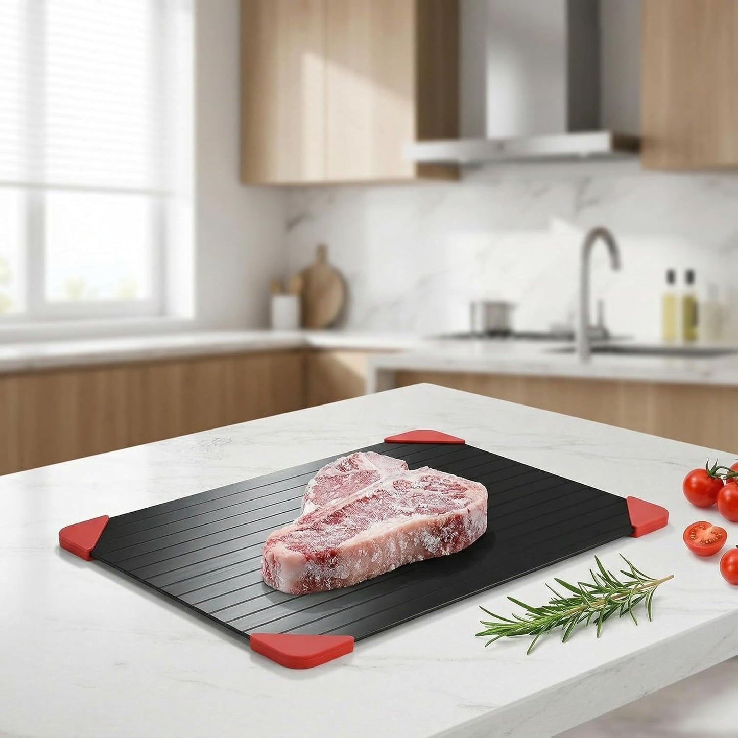 Defrosting Tray for Frozen Meat - Rapid Thawing Plate for Fish & Food | Small Kitchen Mat