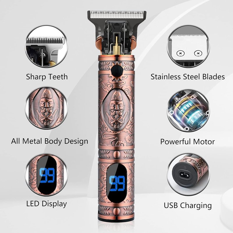 AMULISS Beard Trimmer for Men - Cordless Hair Clippers with LED Display | Professional Grooming Kit