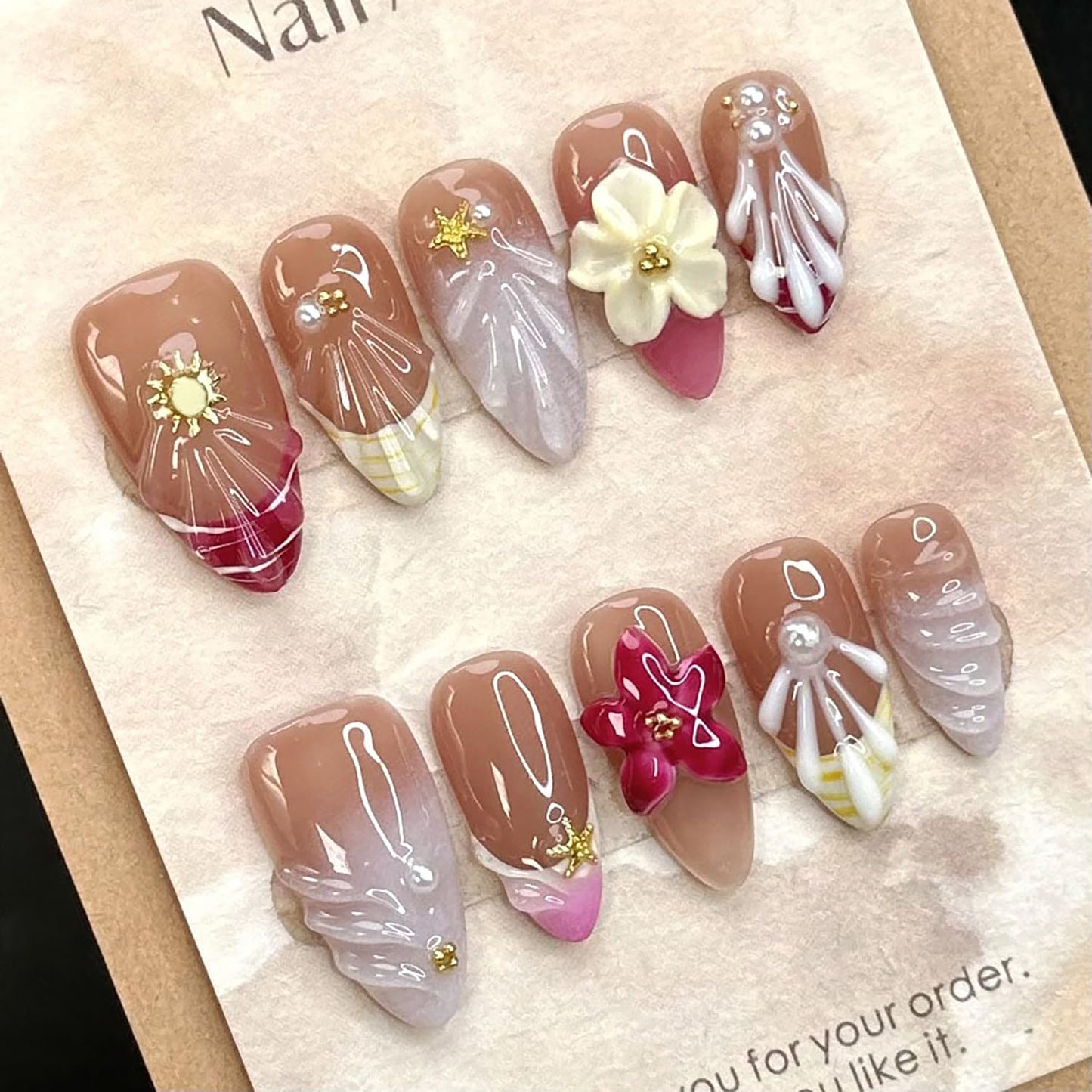 30Pcs Halloween Press-On Nails - 3D Spider & Bat Designs | Medium Almond Acrylic Tips for Women