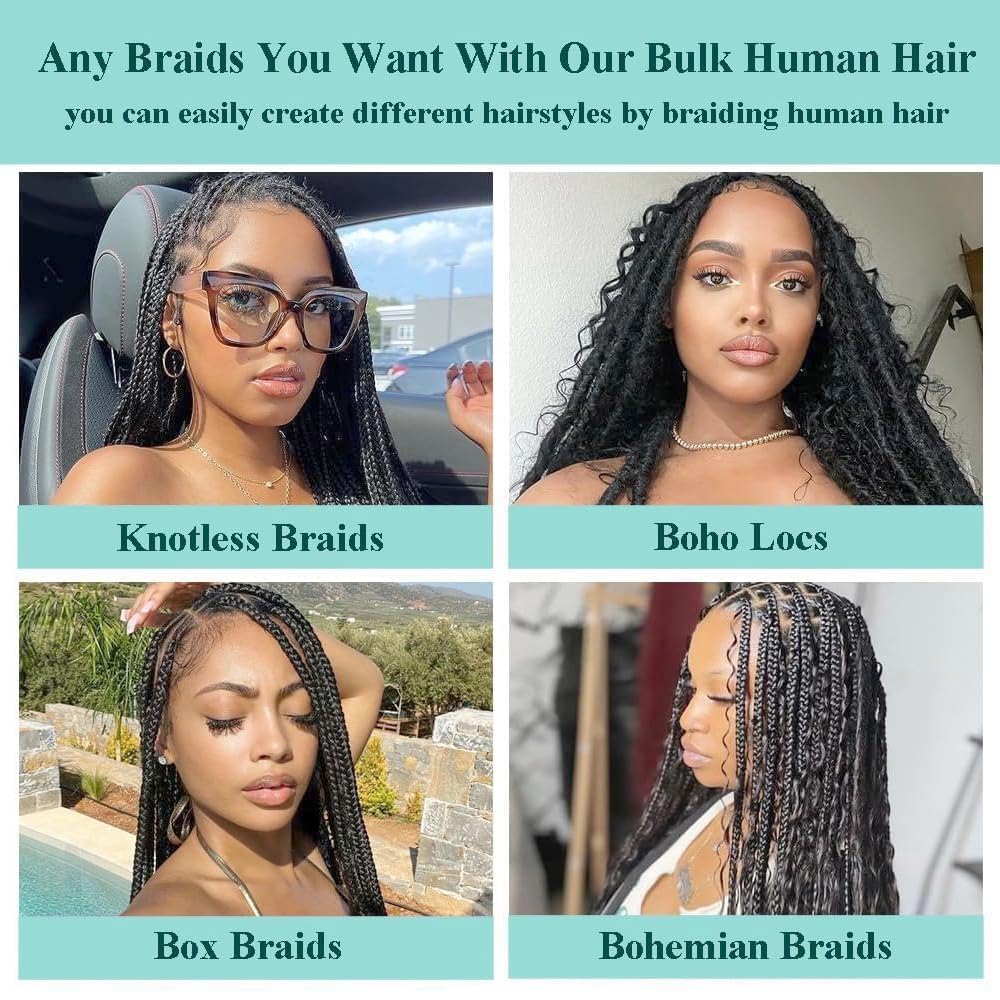 Ginger Boho Human Hair Deep Wave Boho Braids Ginger Orange Braiding Hair 14 14 inch Deep Wave Boho Braids 2 Bundles Orange Color 100g/Pack