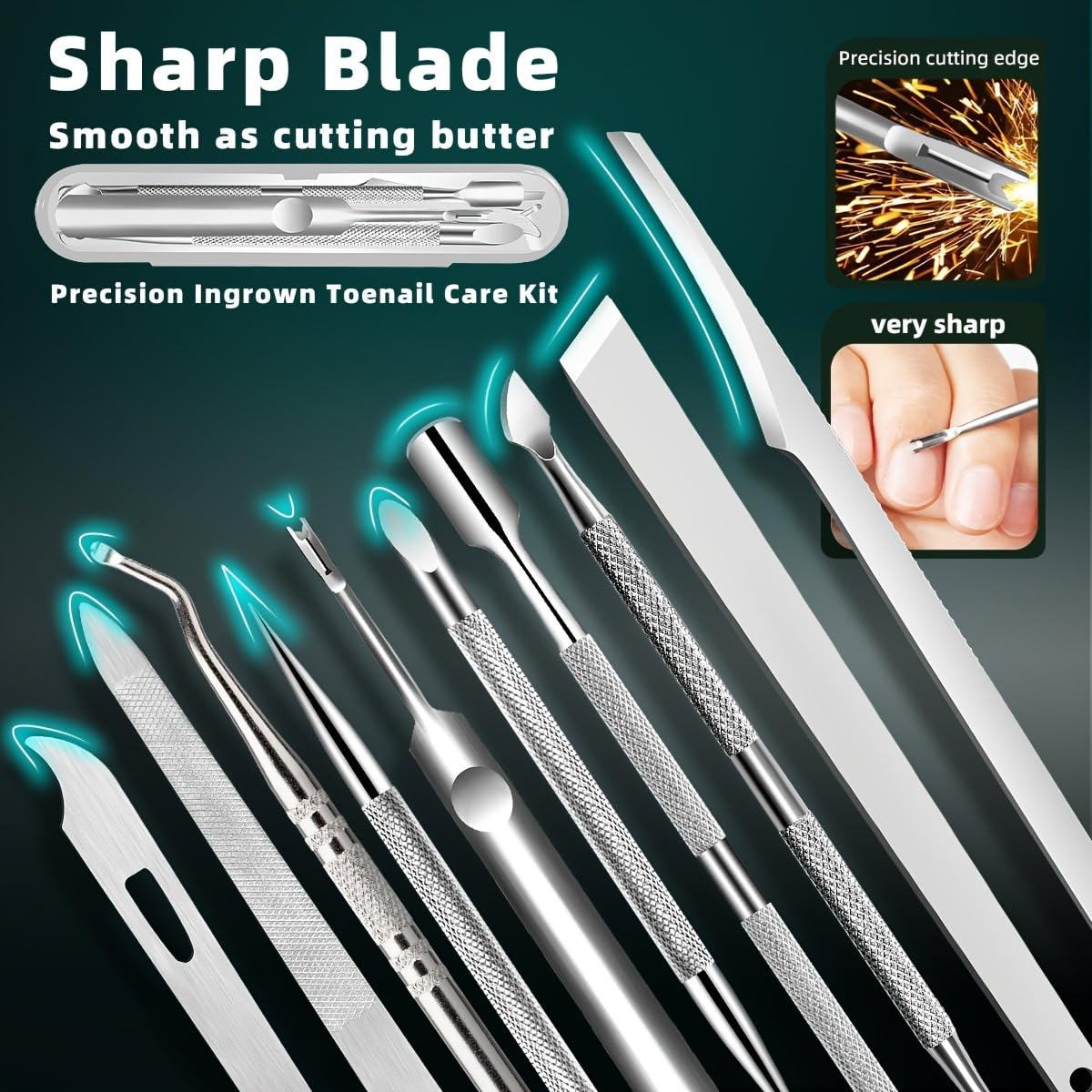 7pcs Stainless Steel Nail Care Kit: Precision Cuticle Remover &Cleaner - Gift for Women, Dead Skin, Festival Gift