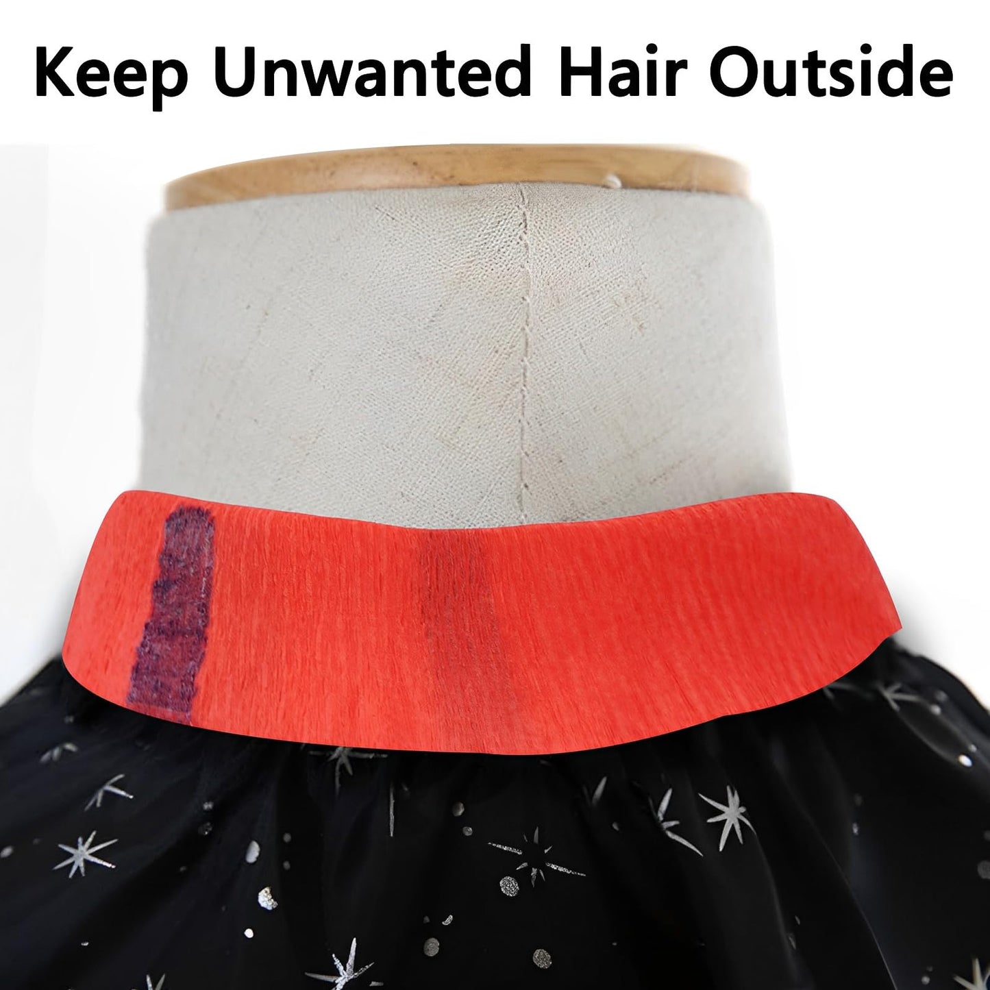 Flexible Paper Neck Strips for Salon Hair Cutting - 5 Rolls, 500 Red Disposable & Water-Resistant Self-Adhering Barber Supplies